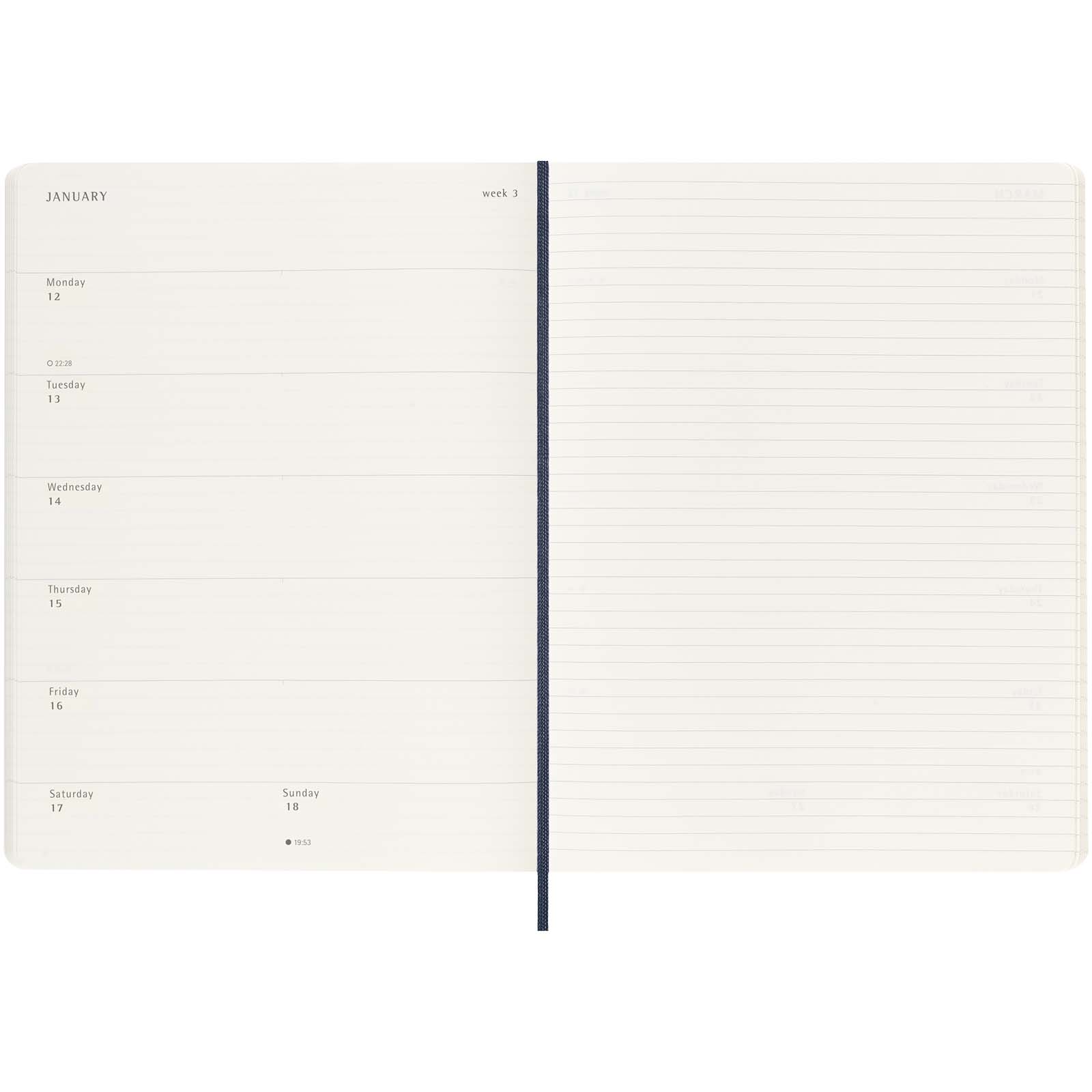 Libreta XL con tapa blanda de 12 meses Moleskine