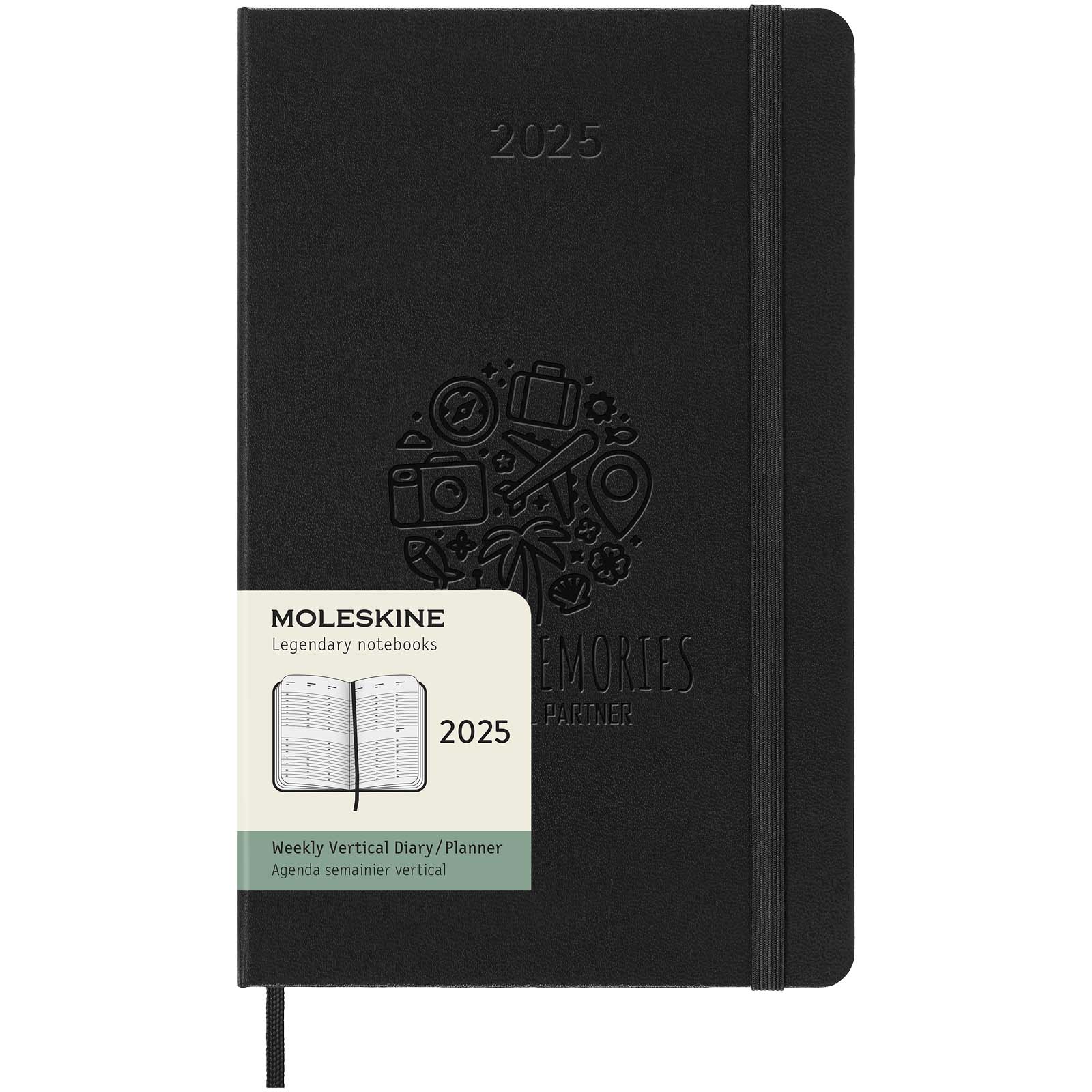 Agenda vertical L de 12 meses con tapa dura Moleskine