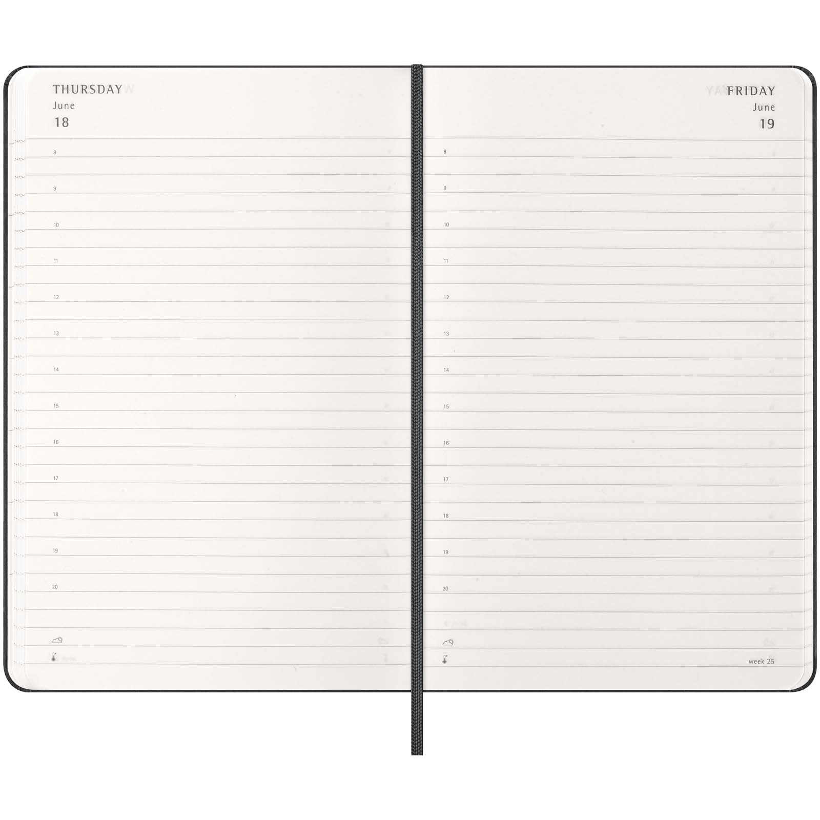 Agenda diaria de 12 meses con tapa dura Moleskine