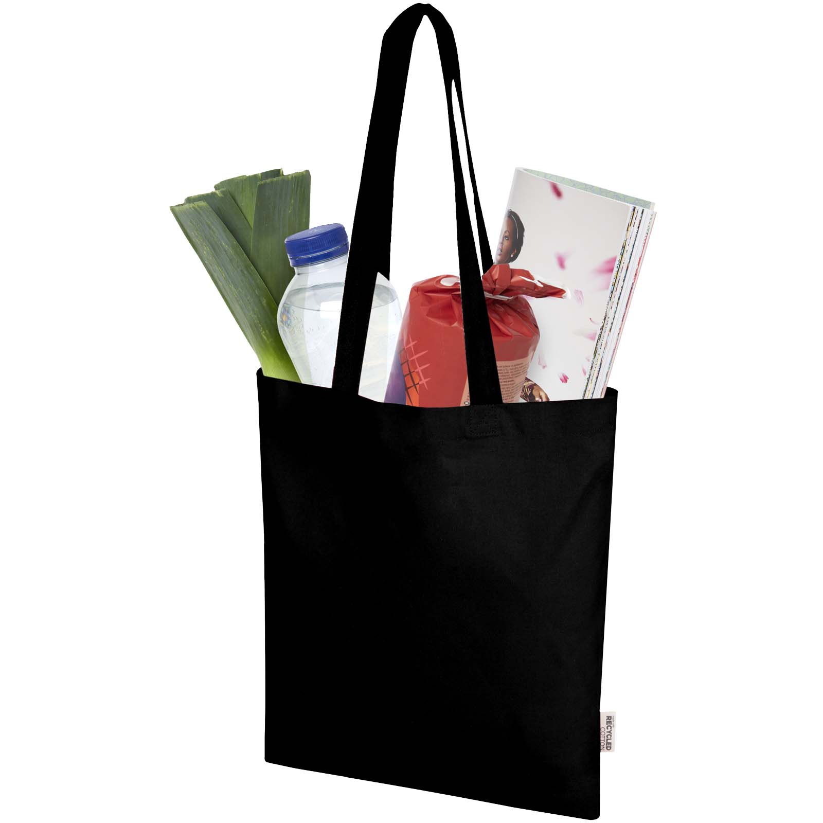 Bolsa Tote de 7 L de algodón reciclado de 140 g/m² con certificado GRS Madras Blend