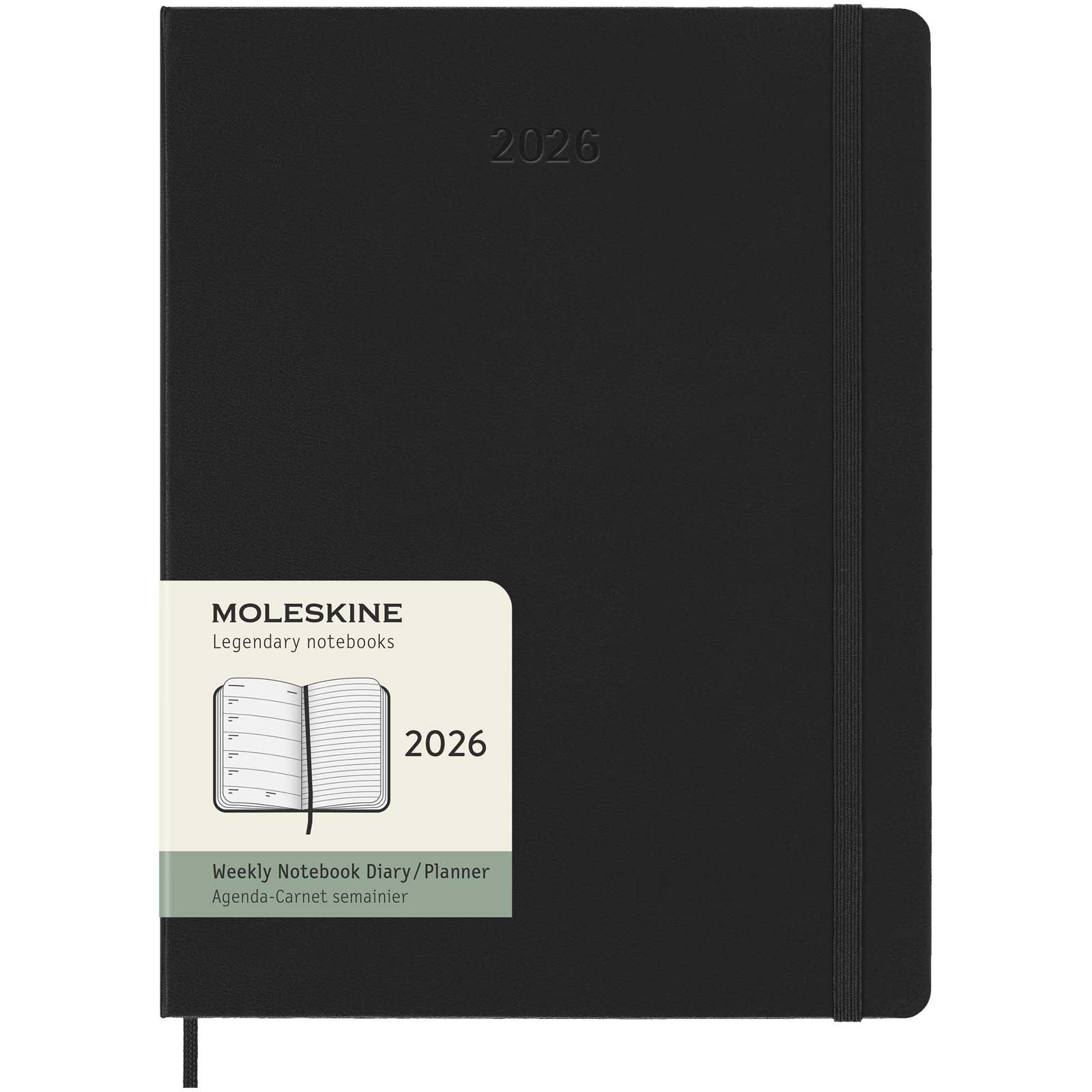 Agenda semanal XL de 12 meses con tapa dura Moleskine