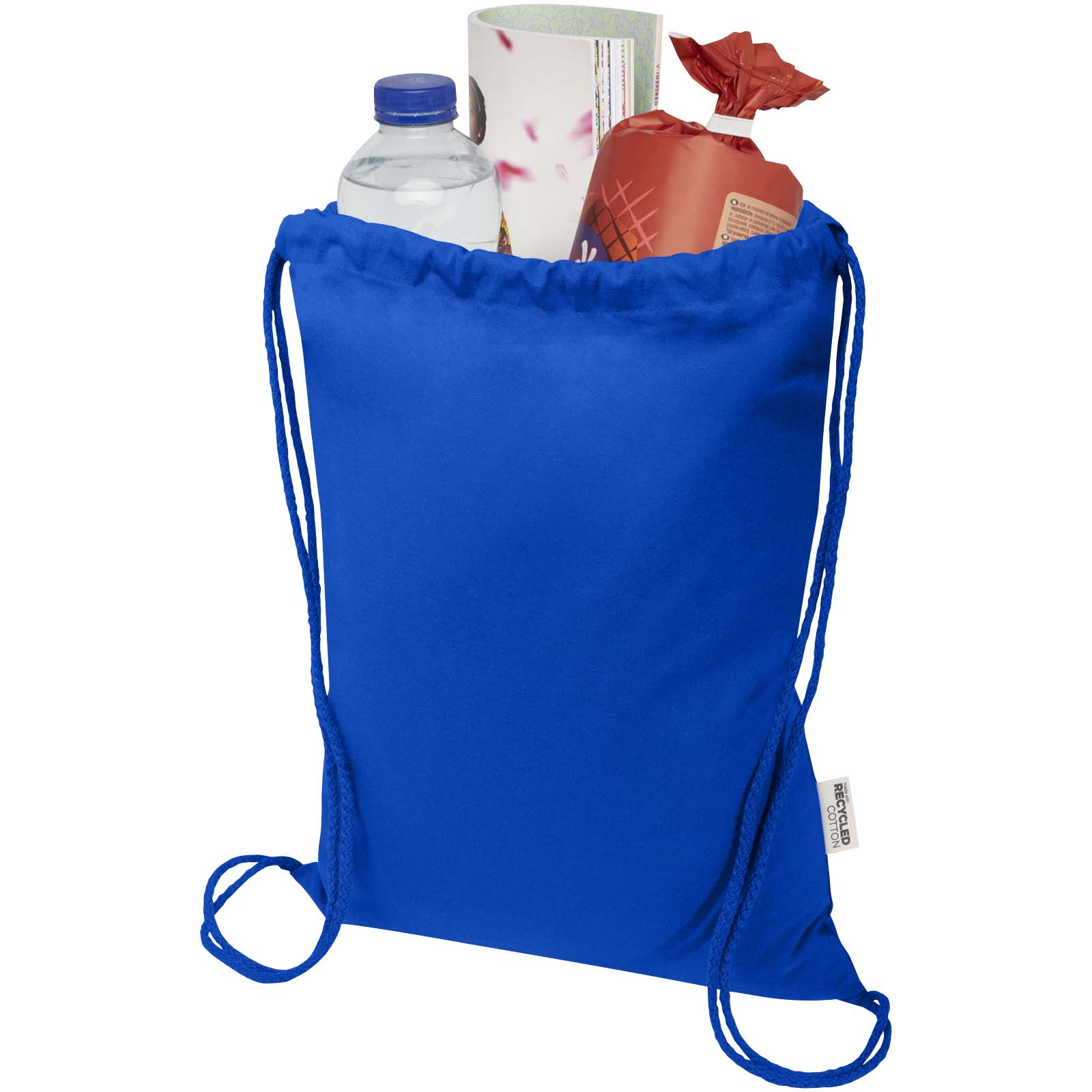 Bolsa de 5 L con cordón de algodón reciclado de 140 g/m² con certificado GRS Oregon Blend