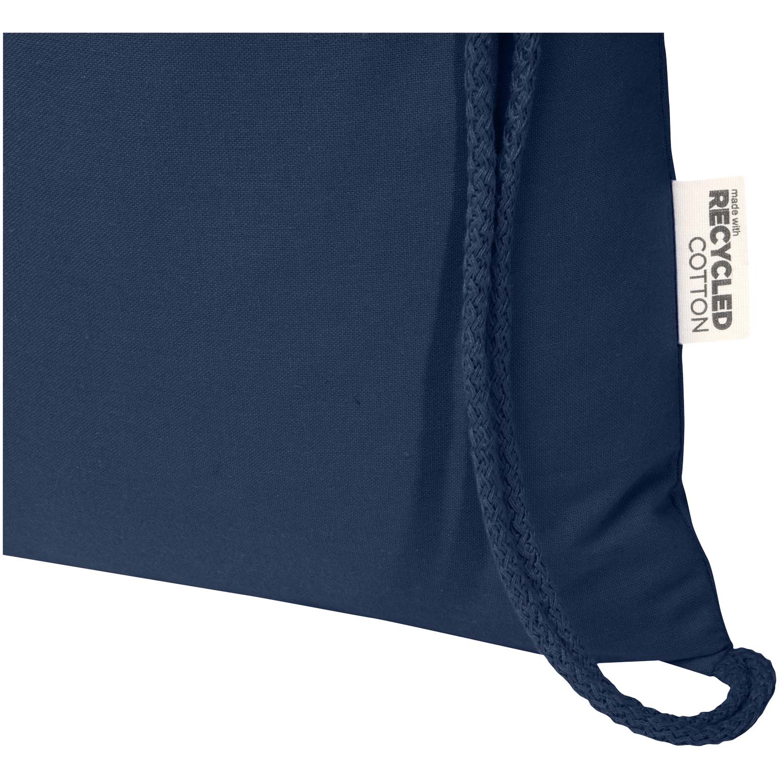 Bolsa de 5 L con cordón de algodón reciclado de 140 g/m² con certificado GRS Oregon Blend