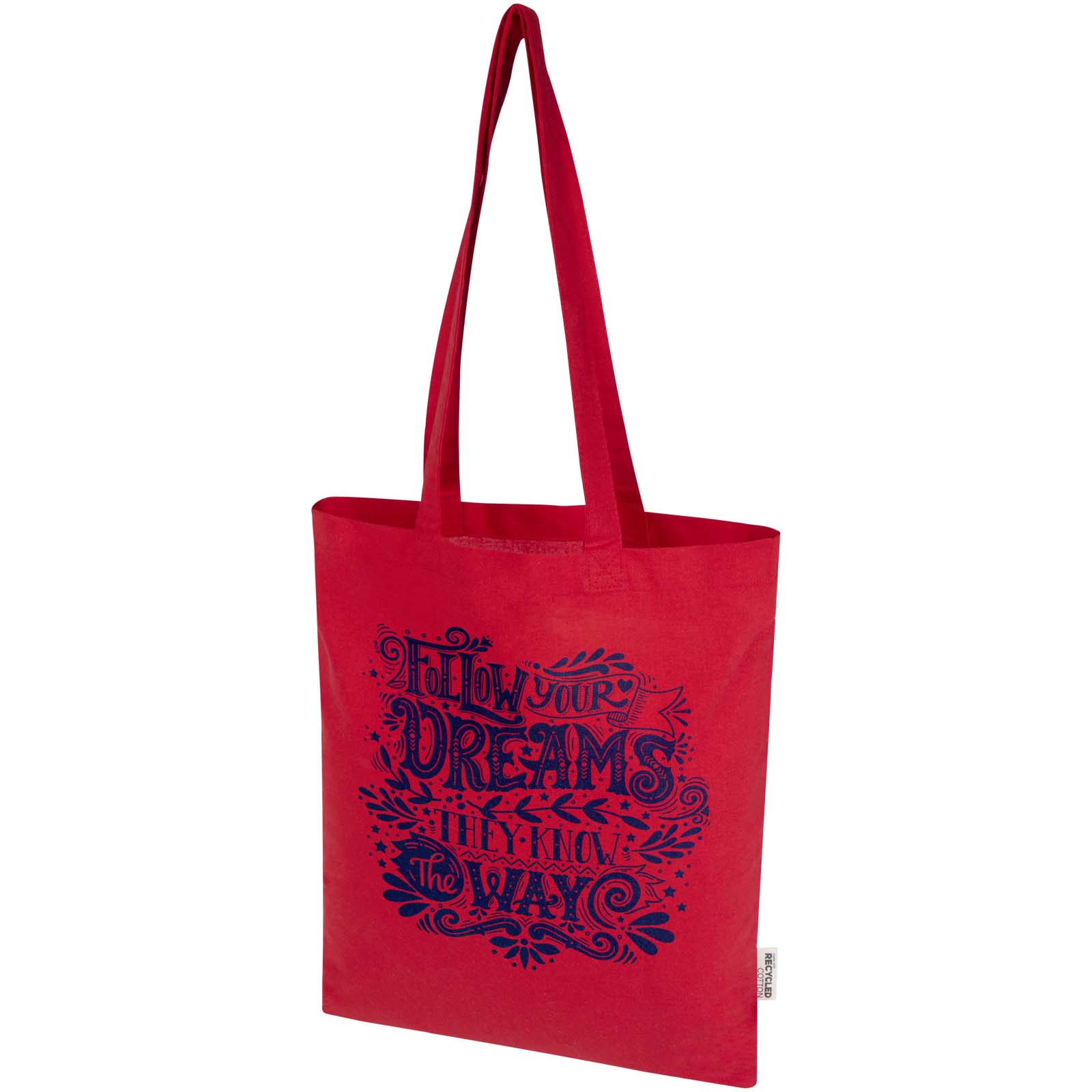 Bolsa Tote de 7 L de algodón reciclado de 140 g/m² con certificado GRS Madras Blend