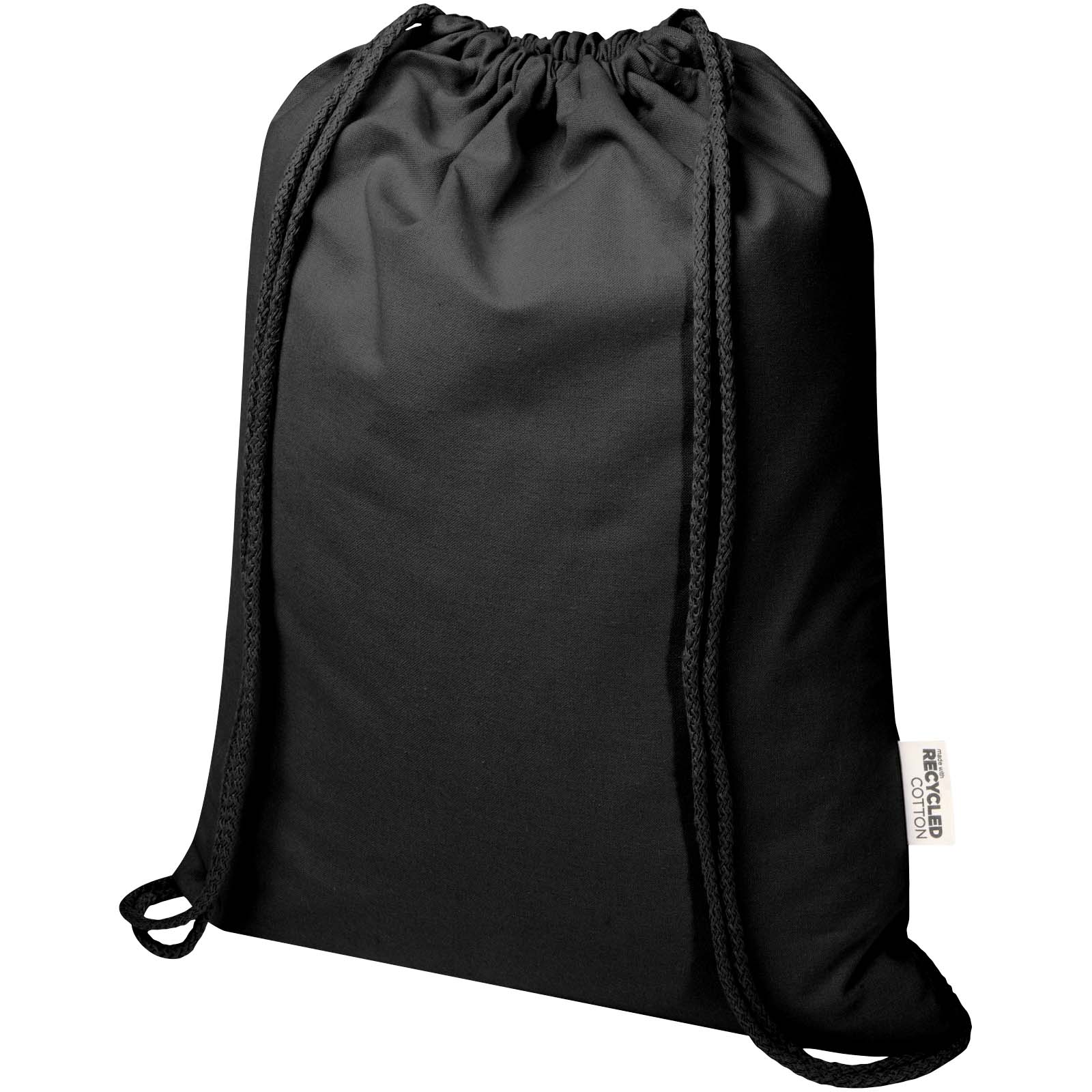 Bolsa de 5 L con cordón de algodón reciclado de 140 g/m² con certificado GRS Oregon Blend