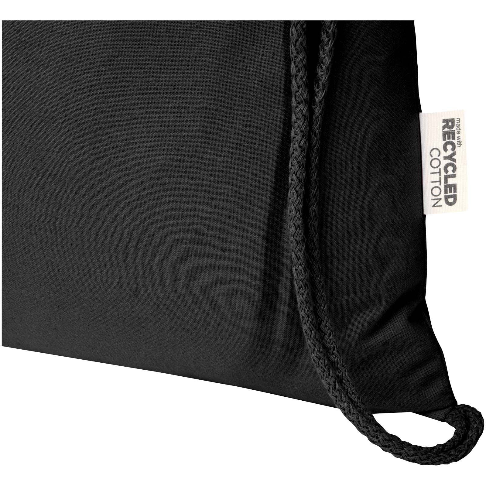 Bolsa de 5 L con cordón de algodón reciclado de 140 g/m² con certificado GRS Oregon Blend