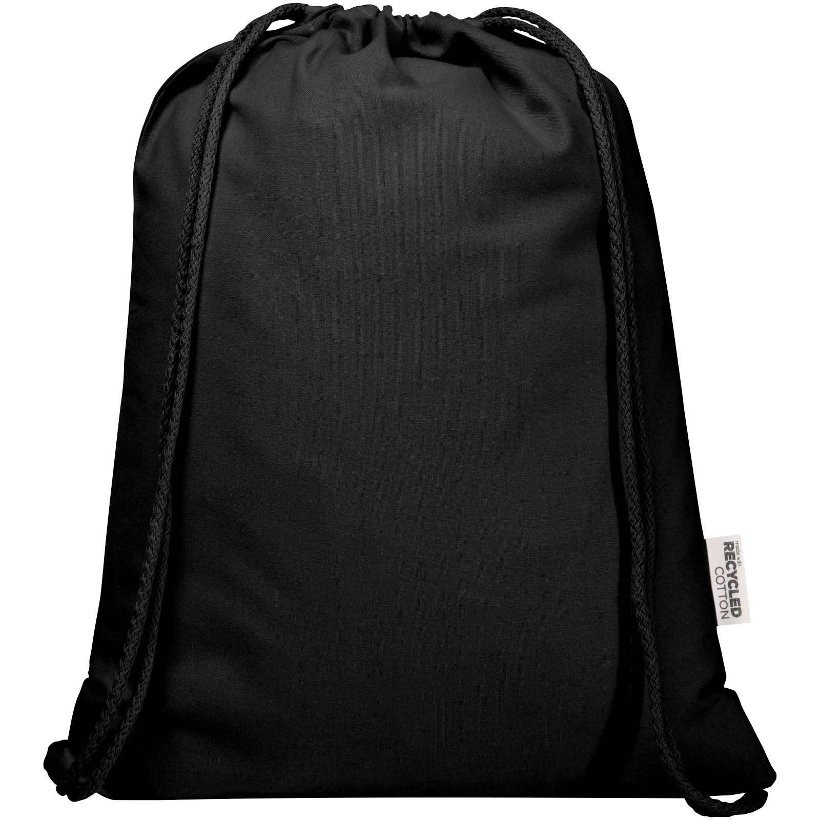 Bolsa de 5 L con cordón de algodón reciclado de 140 g/m² con certificado GRS Oregon Blend