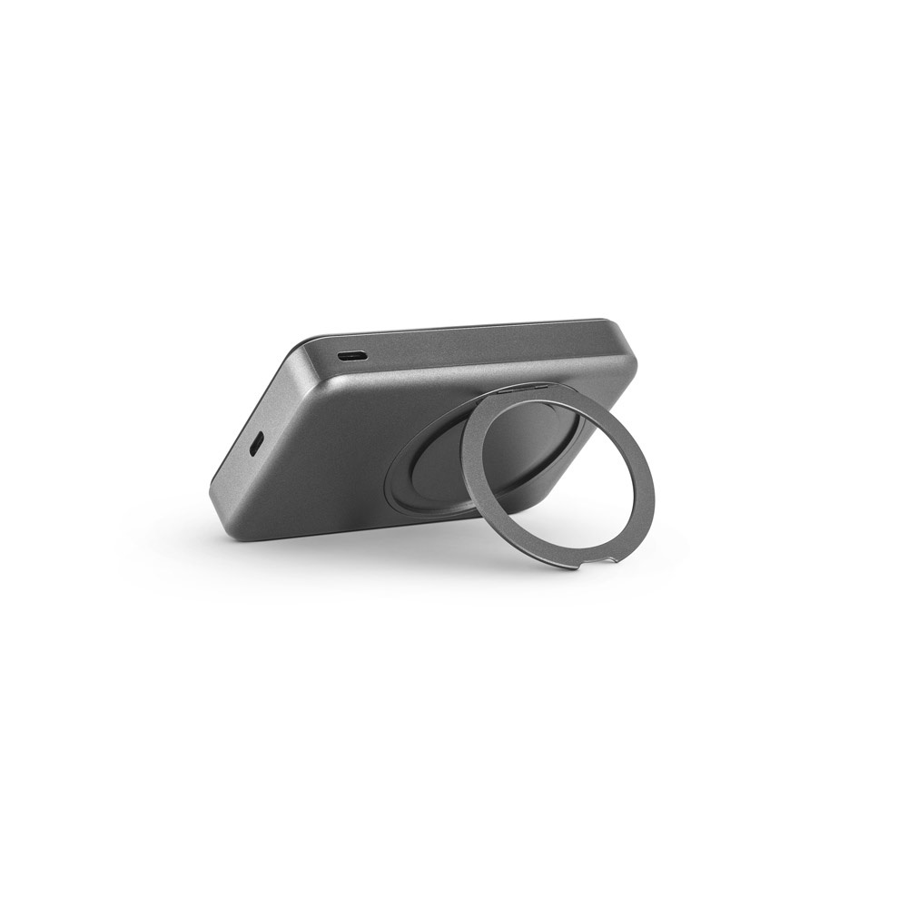 WARSHEL 10. Batería externa magnética de 10 000 mAh con cargador inalámbrico ultrarrápido de 15 W en ABS reciclado (100 % rABS) y soporte