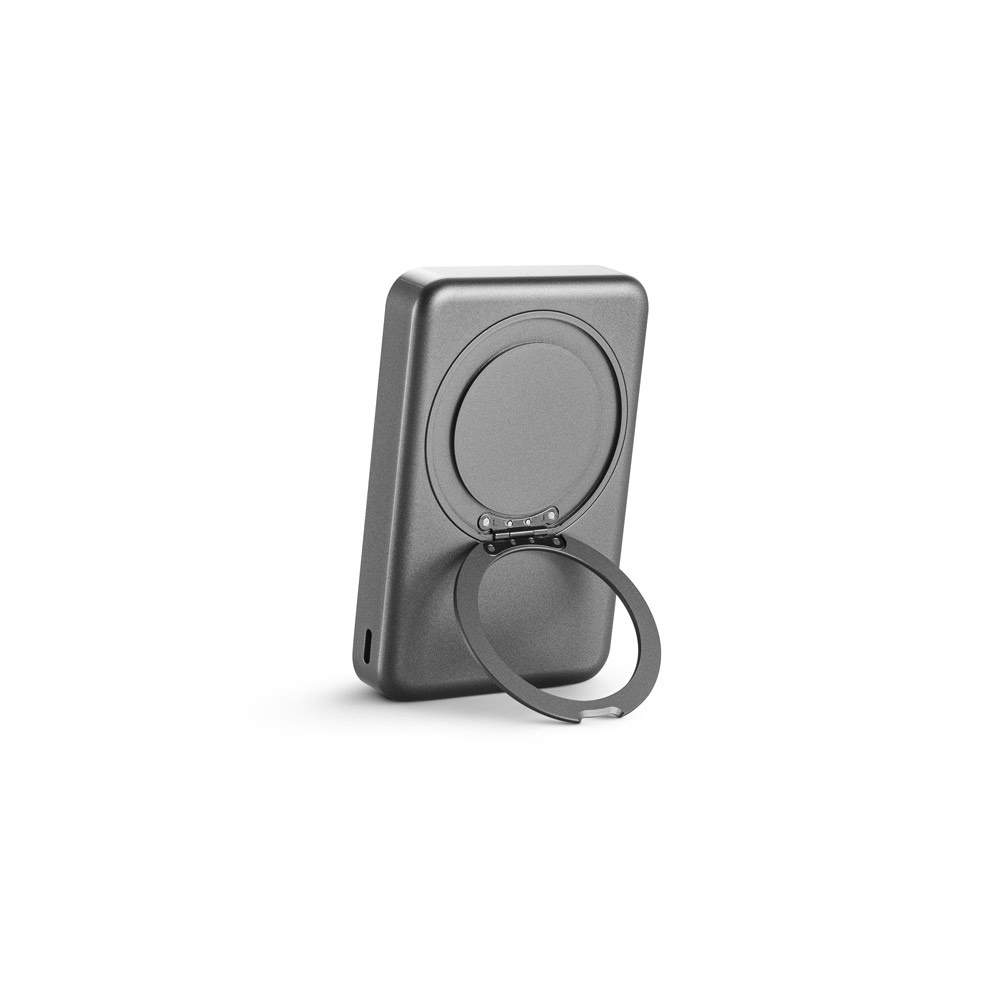 WARSHEL 10. Batería externa magnética de 10 000 mAh con cargador inalámbrico ultrarrápido de 15 W en ABS reciclado (100 % rABS) y soporte