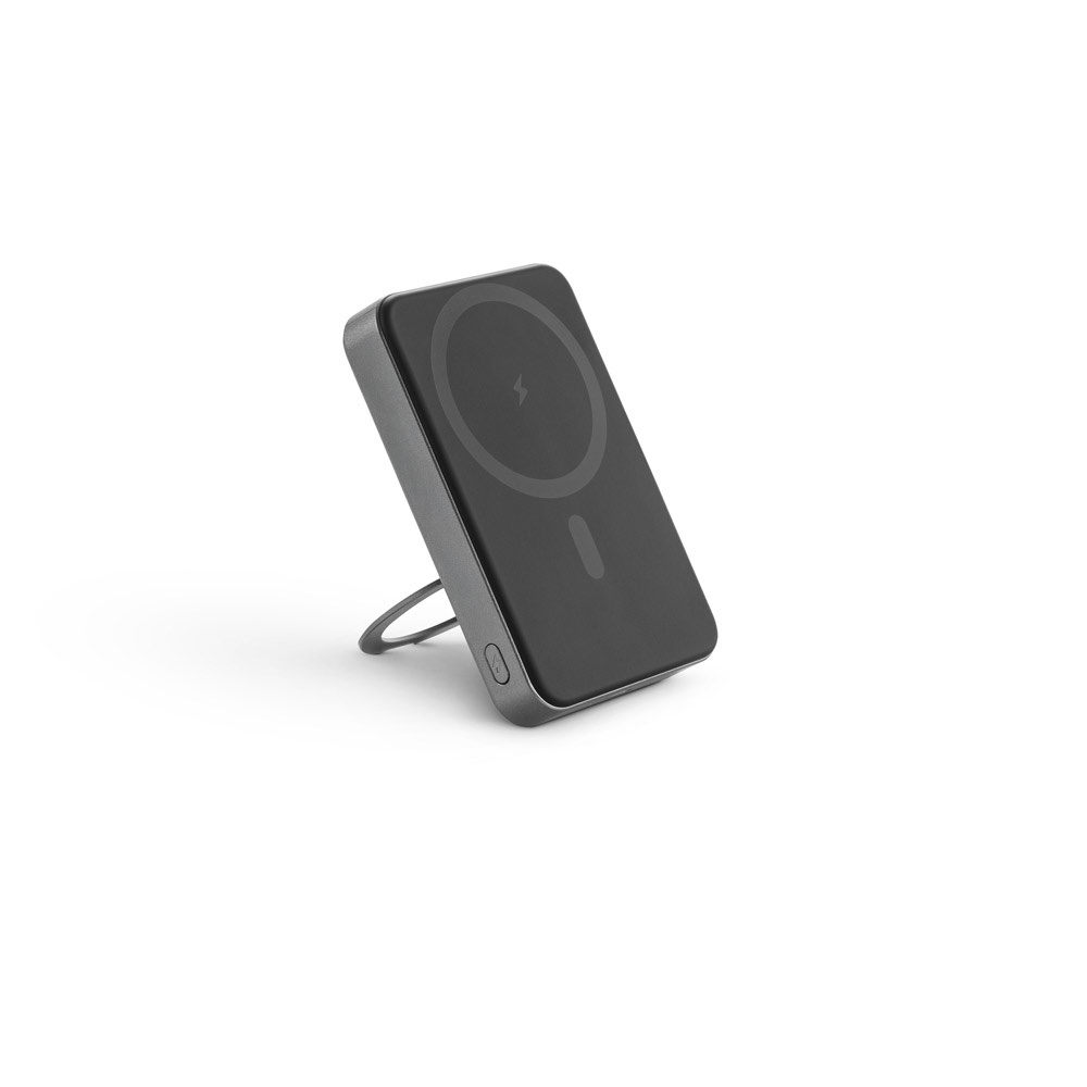 WARSHEL 10. Batería externa magnética de 10 000 mAh con cargador inalámbrico ultrarrápido de 15 W en ABS reciclado (100 % rABS) y soporte