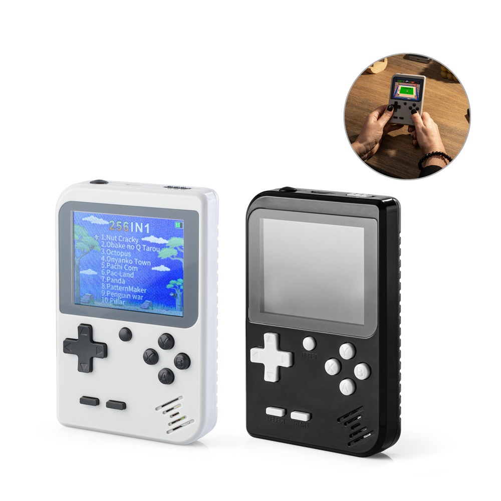 BOWSER. Consola de juegos portátil con 256 juegos clásicos