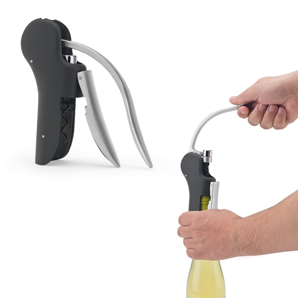 LAGREIN. Sacacorchos de ABS y zinc con palanca automática para facilitar la apertura