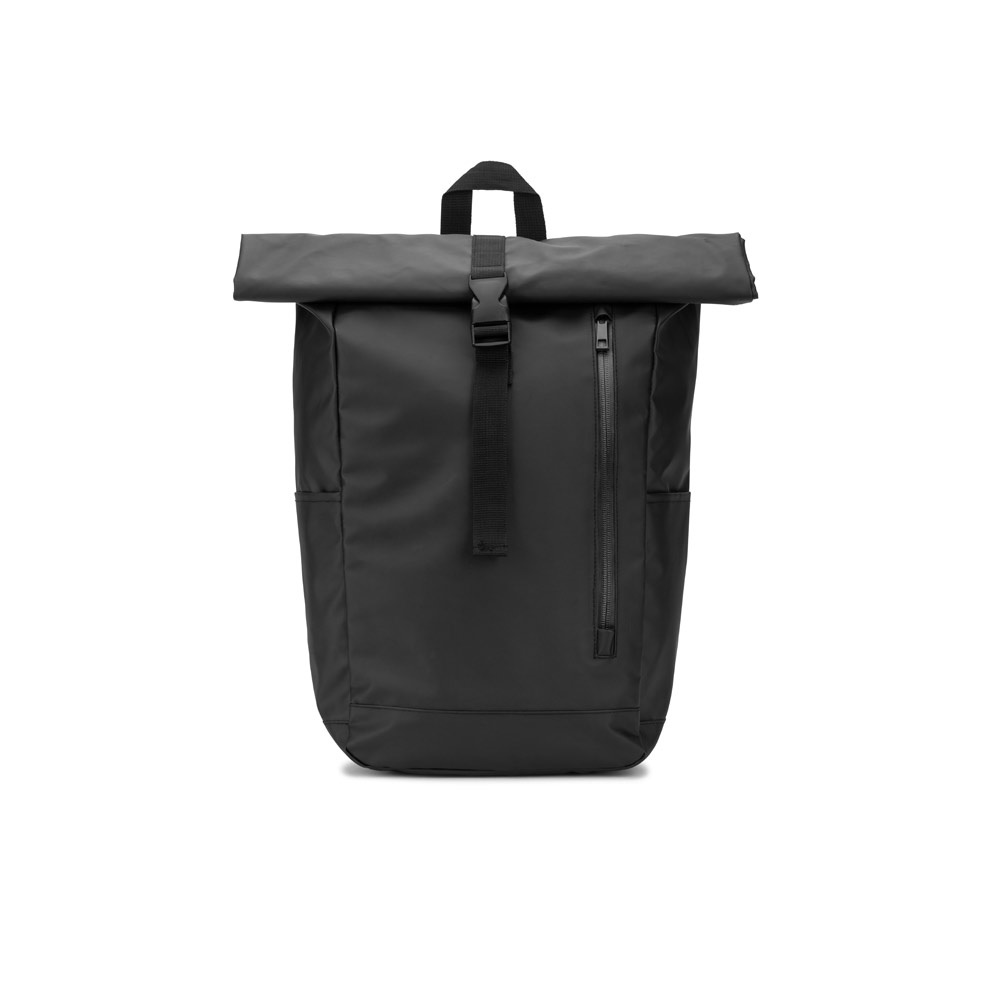 OSASCO BPACK. Mochila "roll top" con diseño de sistema de cierre que permite enrollar la parte superior para ajustarse al volumen de la mochila en poliéster reciclado 600D