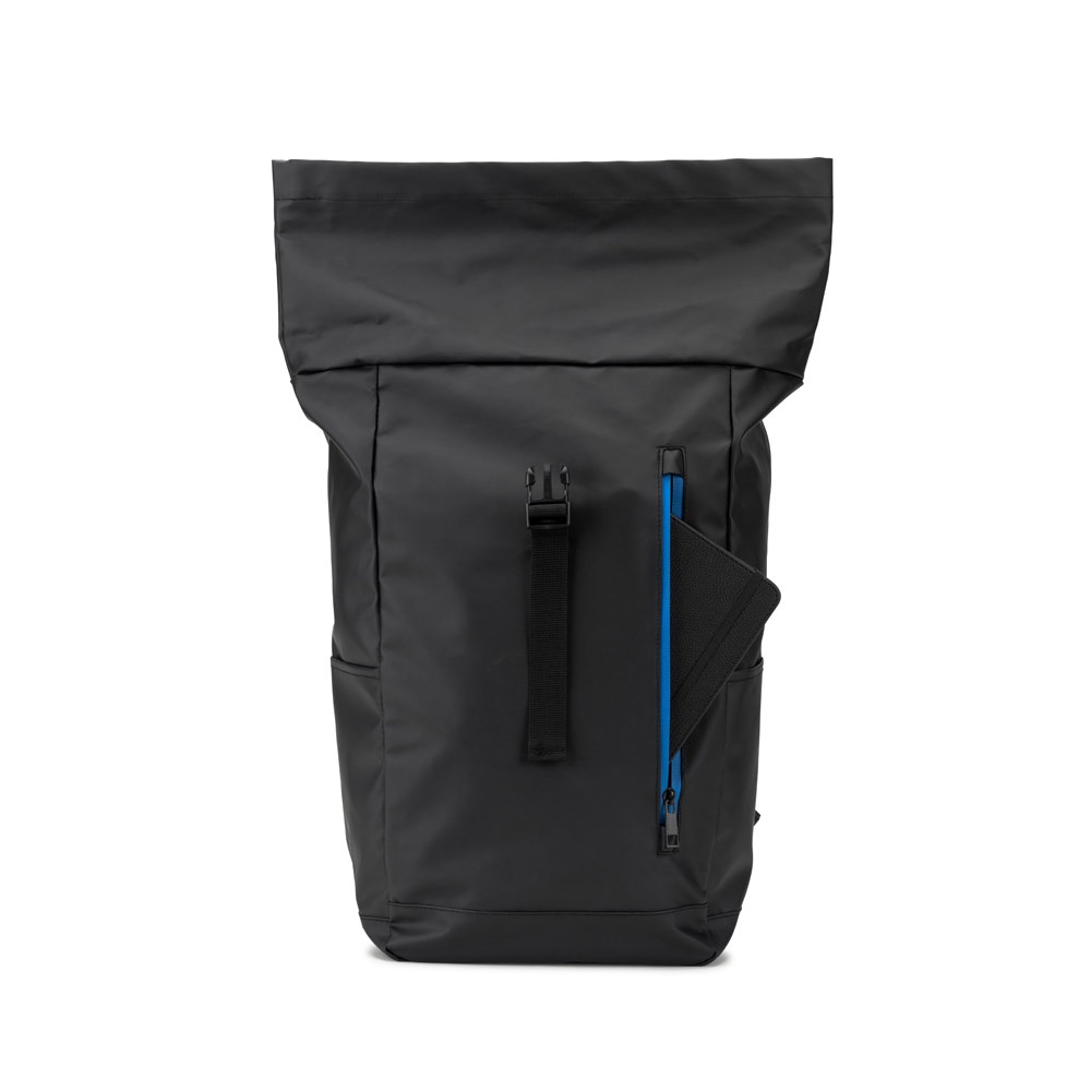 OSASCO BPACK. Mochila "roll top" con diseño de sistema de cierre que permite enrollar la parte superior para ajustarse al volumen de la mochila en poliéster reciclado 600D