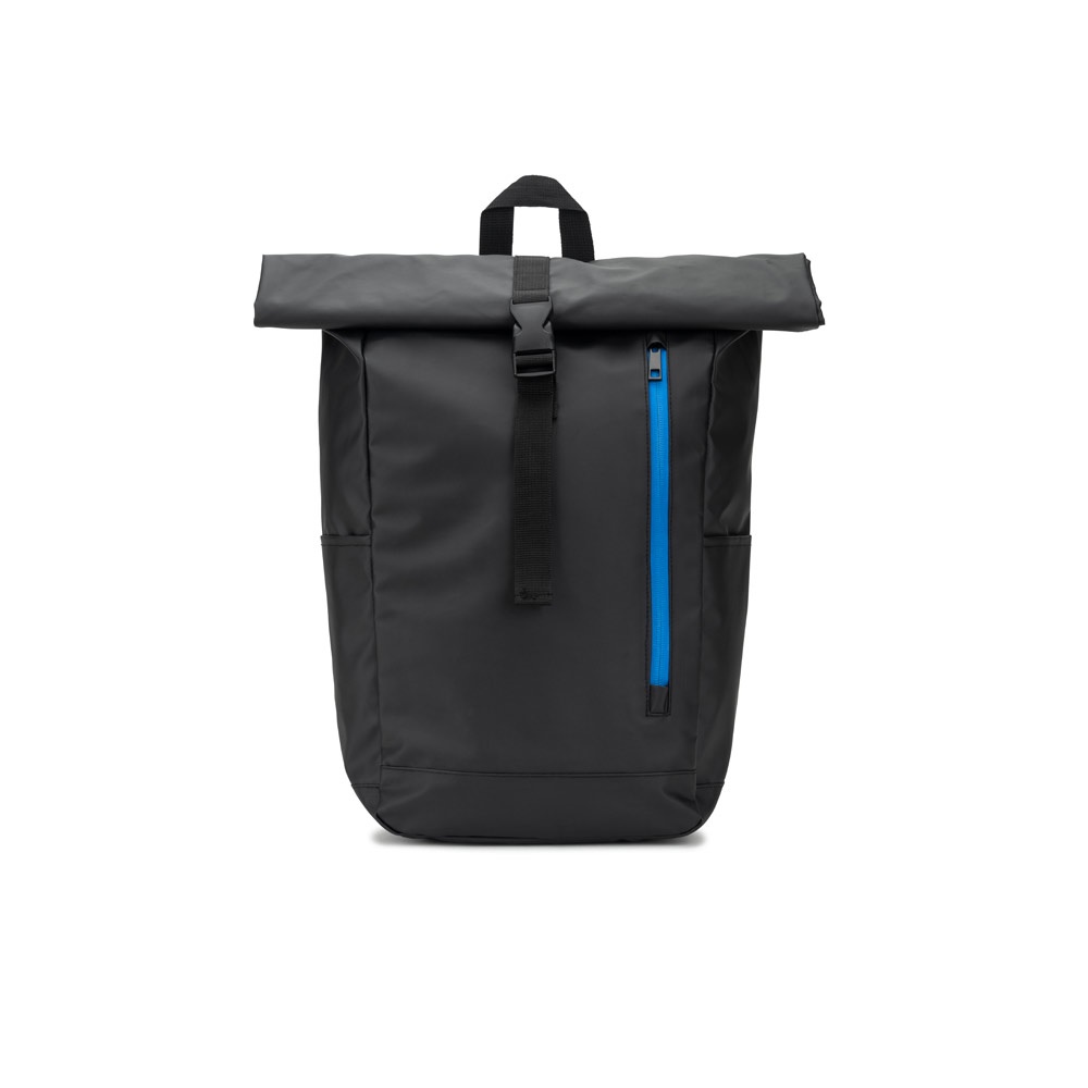 OSASCO BPACK. Mochila "roll top" con diseño de sistema de cierre que permite enrollar la parte superior para ajustarse al volumen de la mochila en poliéster reciclado 600D