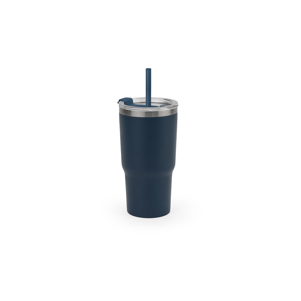JOYNER M. Vaso de viaje compacto de acero inoxidable (91 % reciclado) con aislamiento al vacío de doble pared y acabado mate de 600 ml