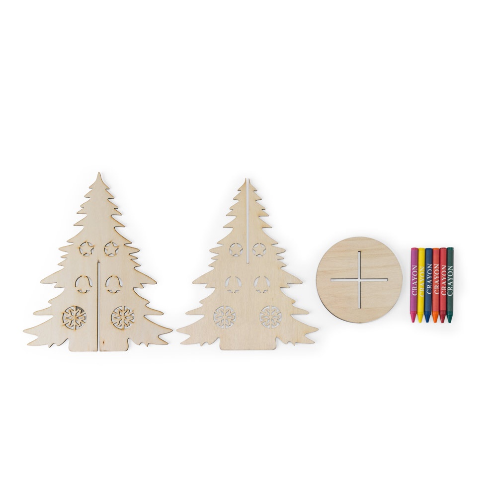 PINERY. Árbol de Navidad de madera plegable para colorear