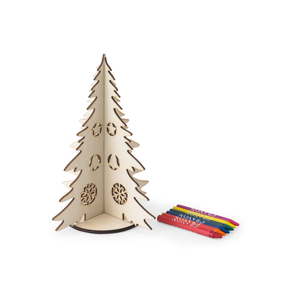 PINERY. Árbol de Navidad de madera plegable para colorear