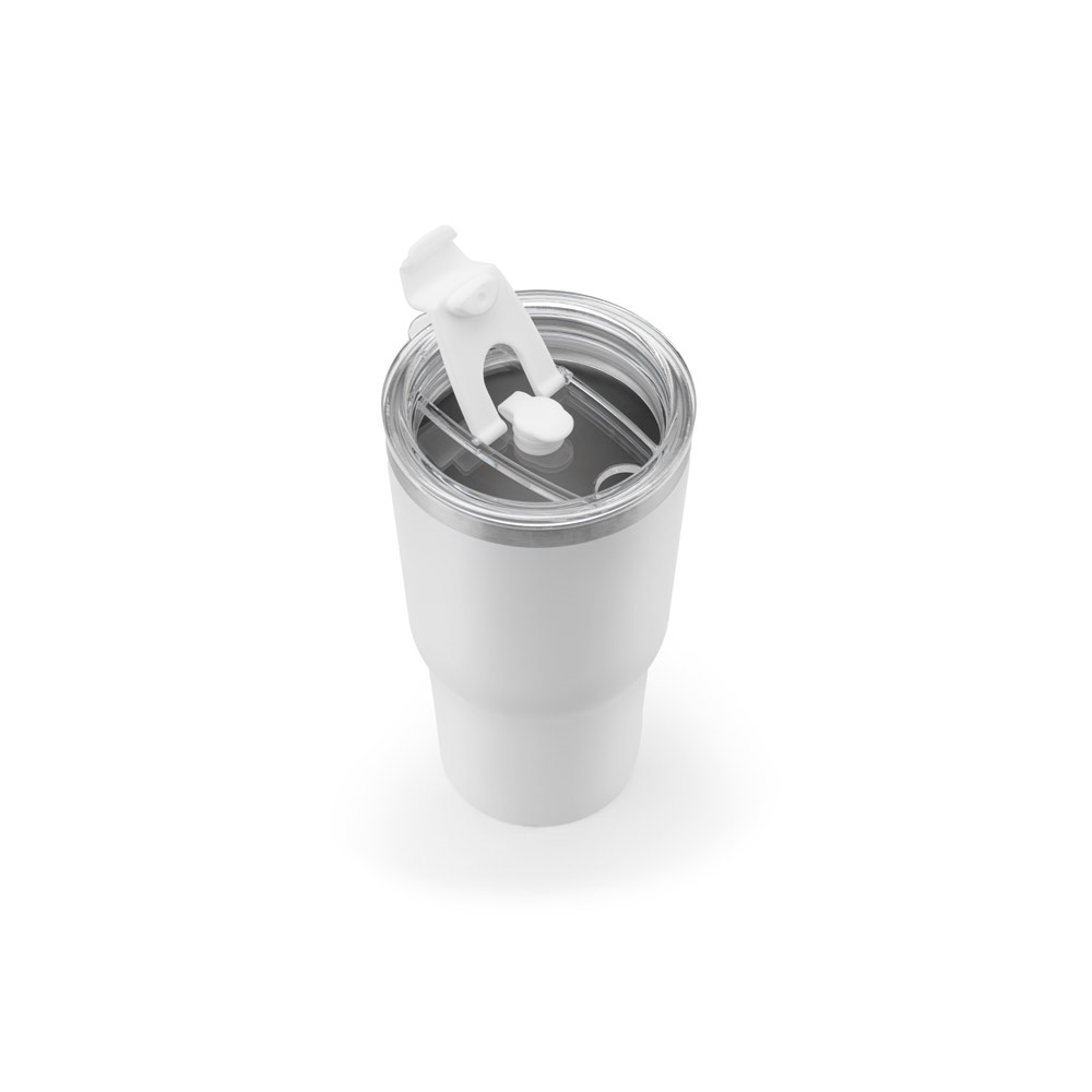 JOYNER M. Vaso de viaje compacto de acero inoxidable (91 % reciclado) con aislamiento al vacío de doble pared y acabado mate de 600 ml