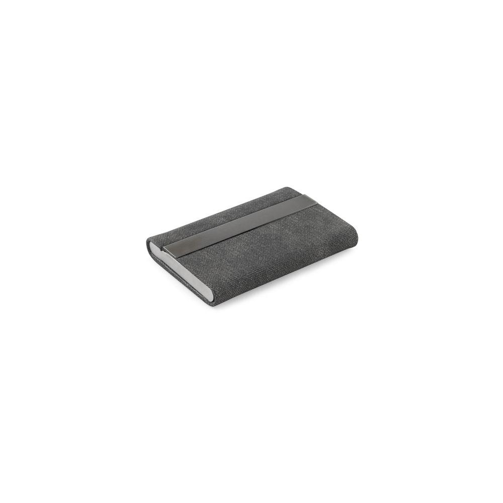 VAUGHN. Set compuesto por un tarjetero y un llavero, ambos de metal y poliéster reciclado (30 % reciclado - rPET)