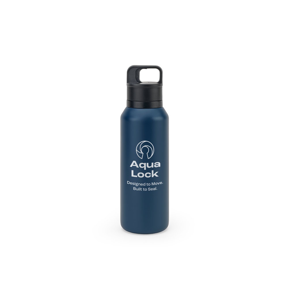 NICKLAUS. Botella de acero inoxidable (91 % reciclado) con aislamiento al vacío de doble pared de 590 ml