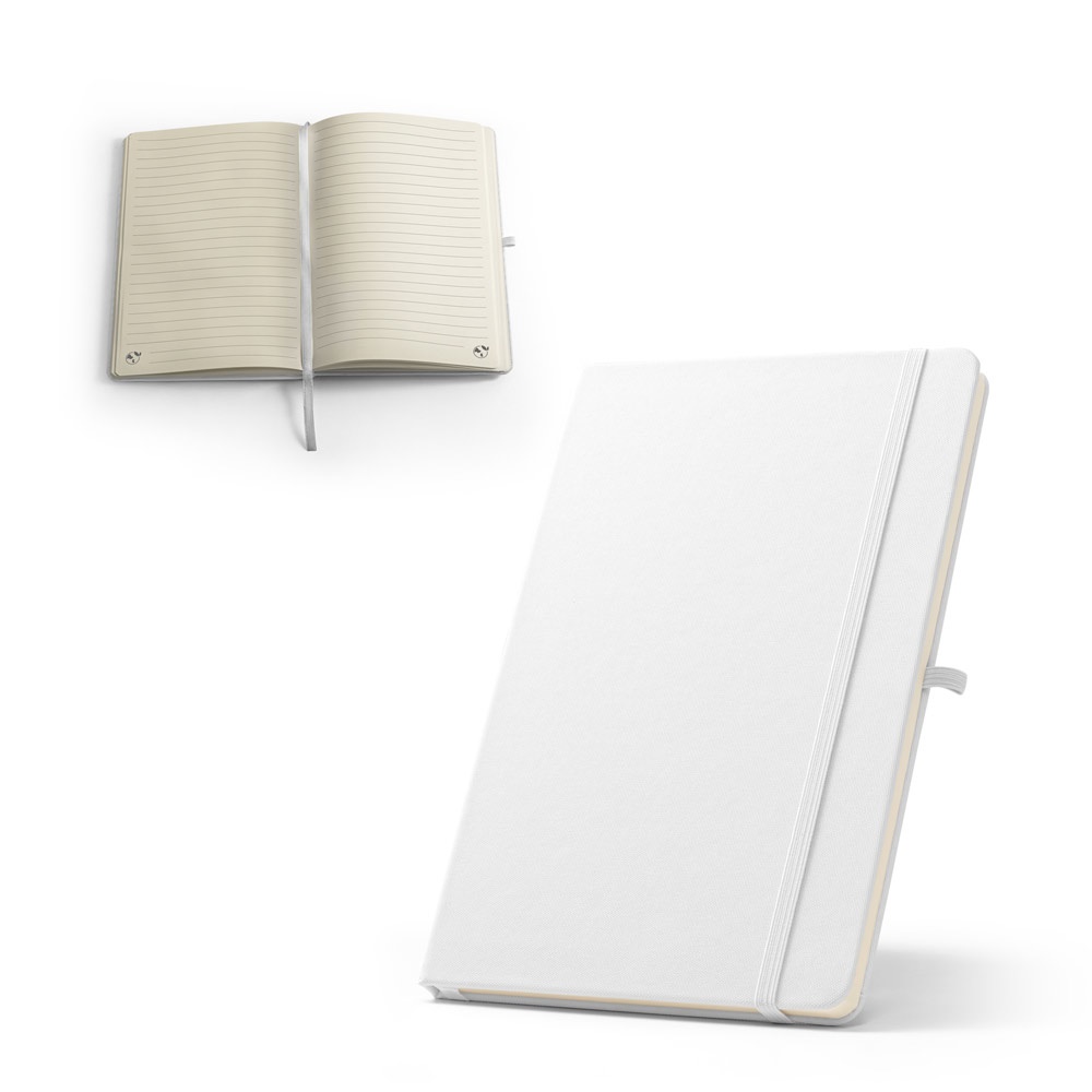ANNE SUB. Libreta A5 de poliéster reciclado (100% rPET) 300D, ideal para personalizar por sublimación