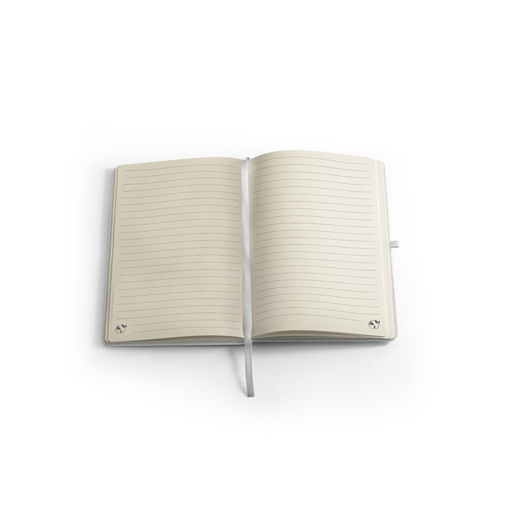 ANNE SUB. Libreta A5 de poliéster reciclado (100% rPET) 300D, ideal para personalizar por sublimación