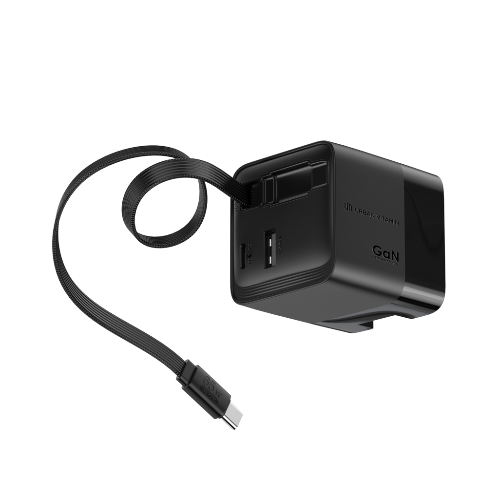 Cargador GaN Mendocino con cable retráctil Urban Vitamin 65W