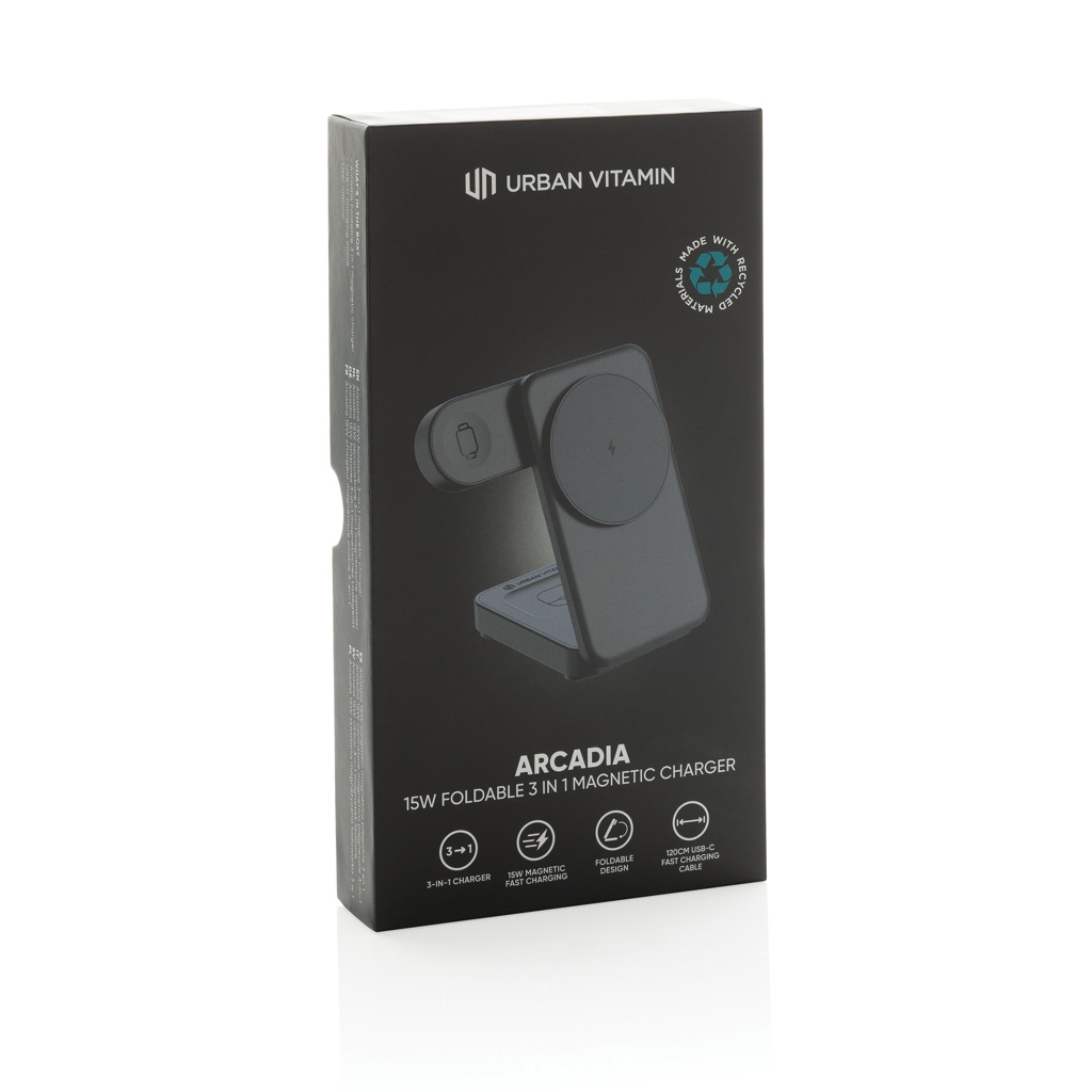 Cargador magnético 3 en 1 RCS Urban Vitamin Arcadia 15W