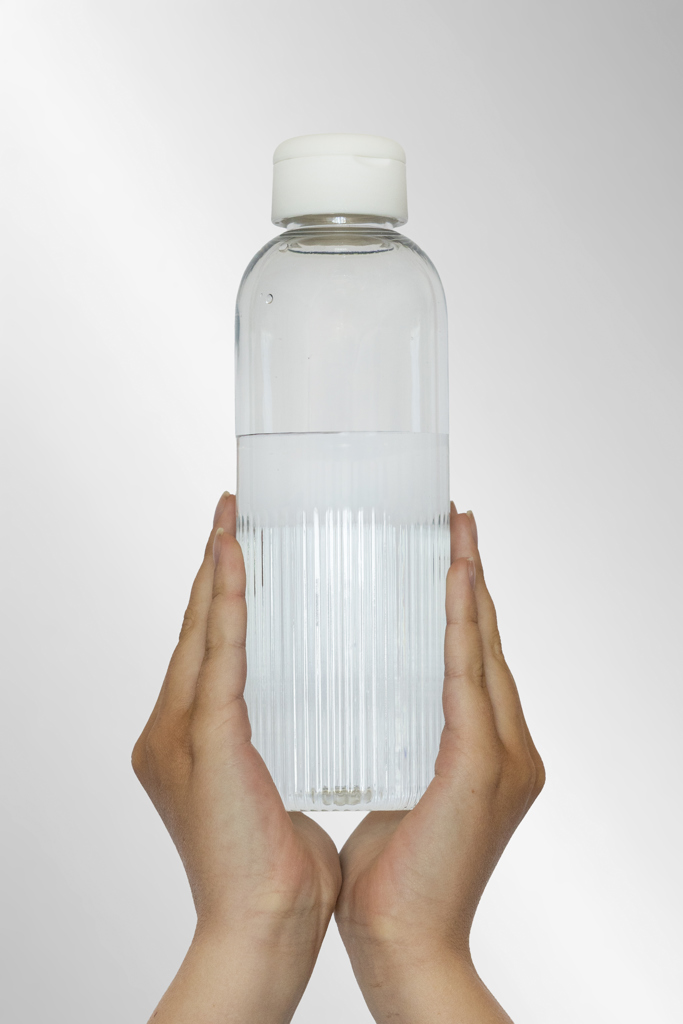 Botella de agua antigoteo Ripple RCS RPET con asa 75 ml