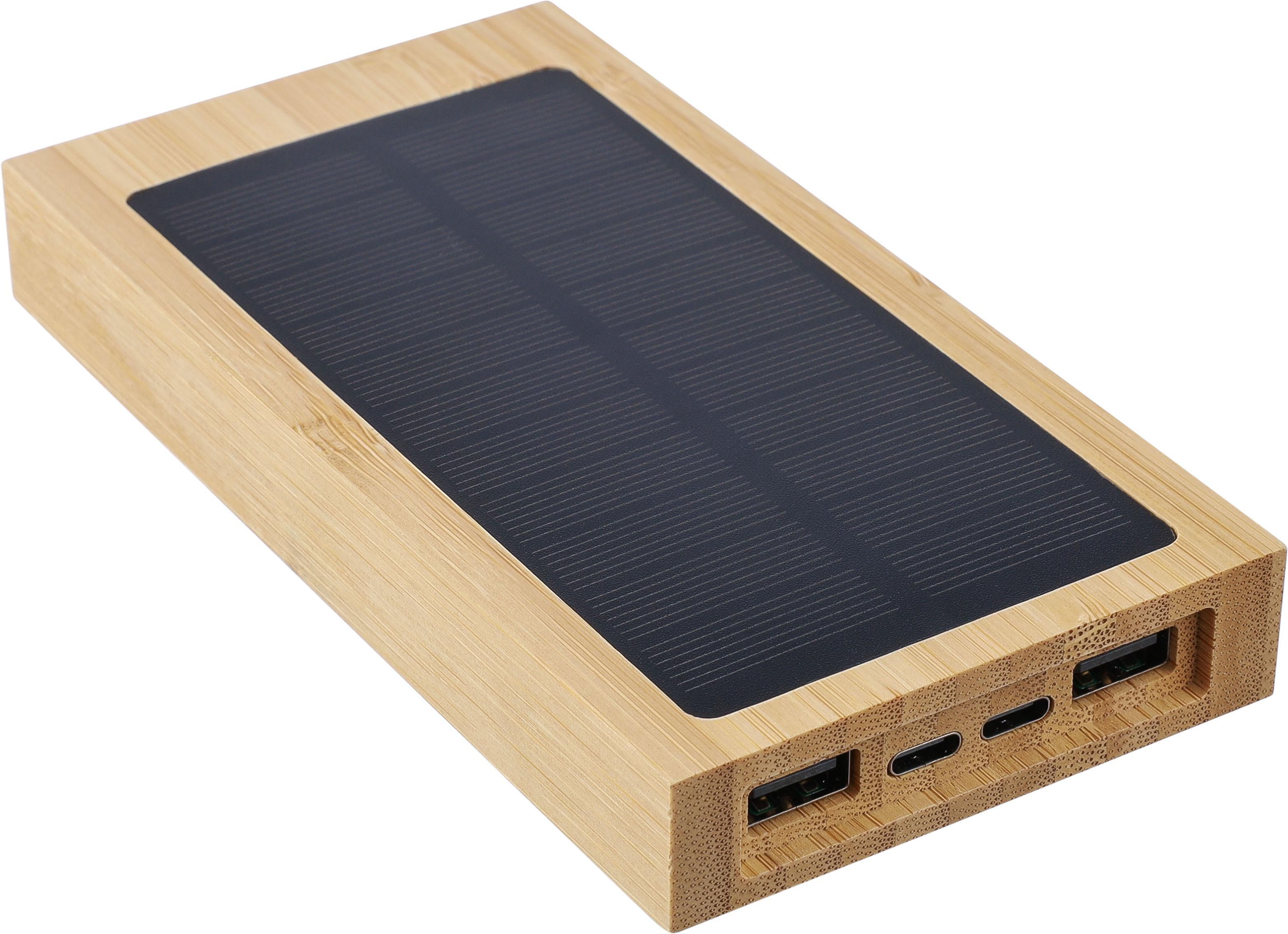 Power Bank solar de bambú Elz
