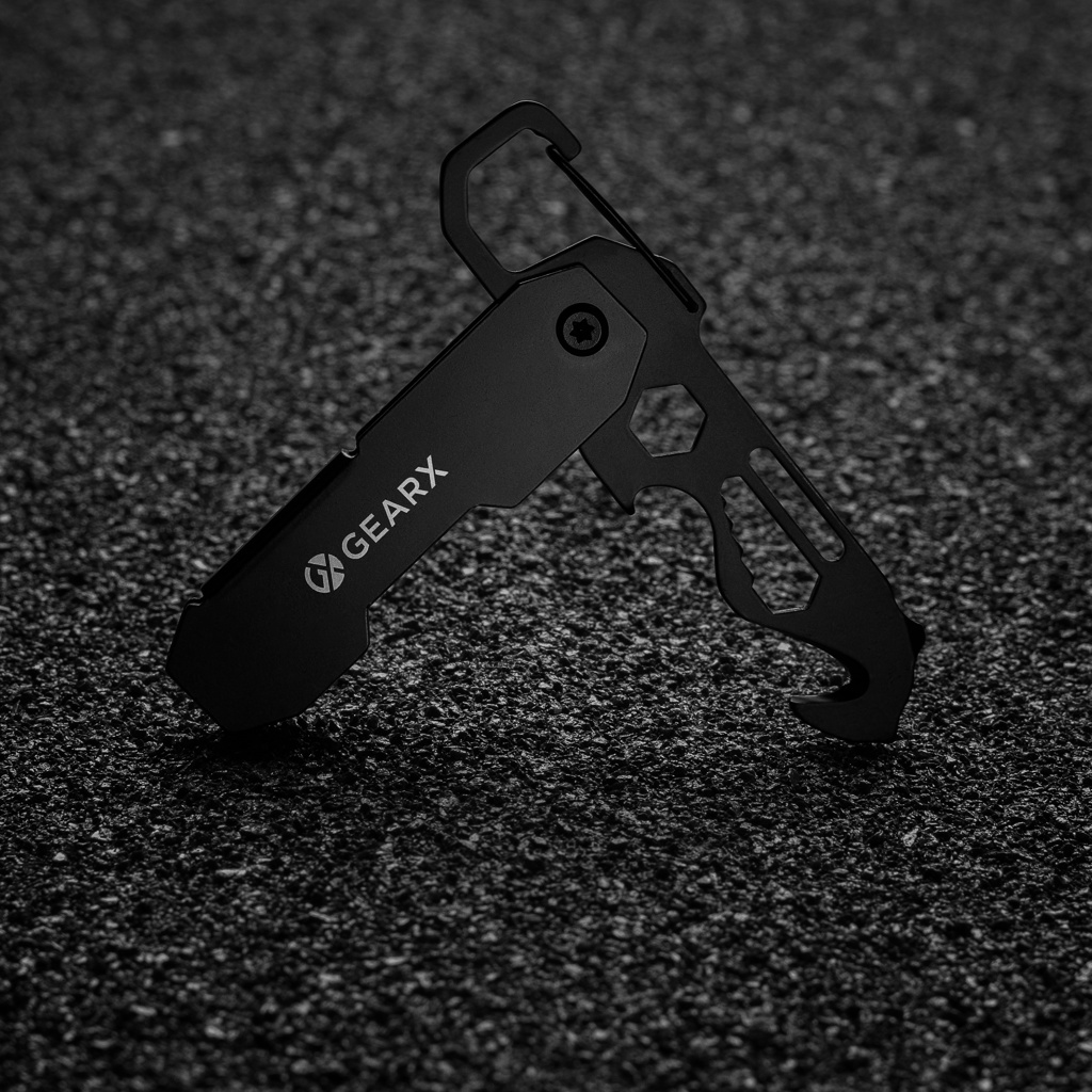 Herramienta EDC plegable Gear X con mosquetón