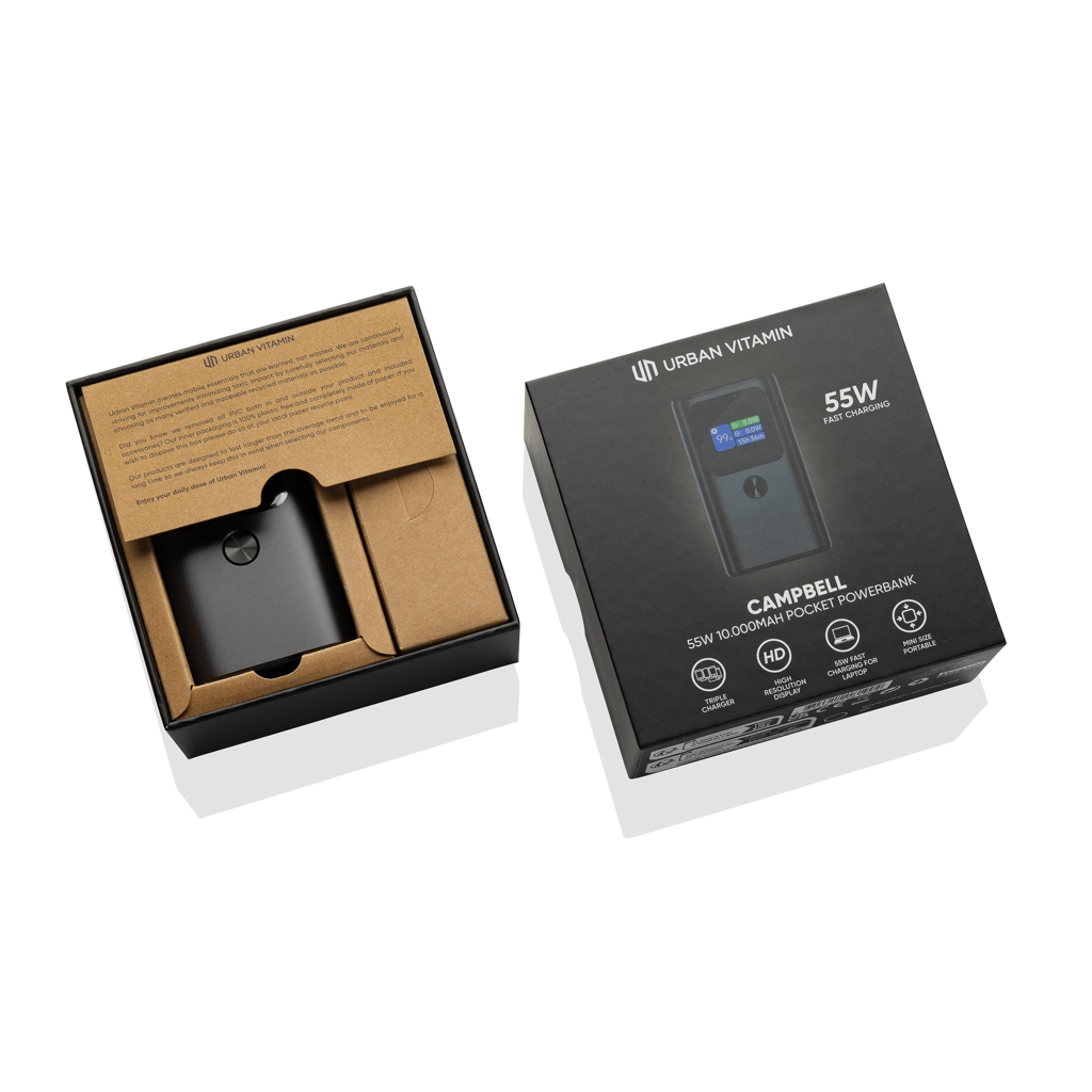 Batería externa Urban Vitamin Campbell 55W y 10.000 mAh.