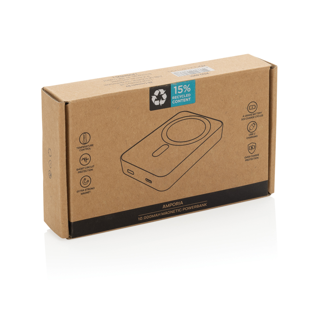 Batería magnética plástico reciclado Amporia RCS 10.000 mAh