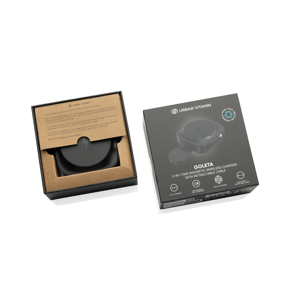 Cargador inalámbrico Urban Vitamin Goleta 2 en 1 de 15W
