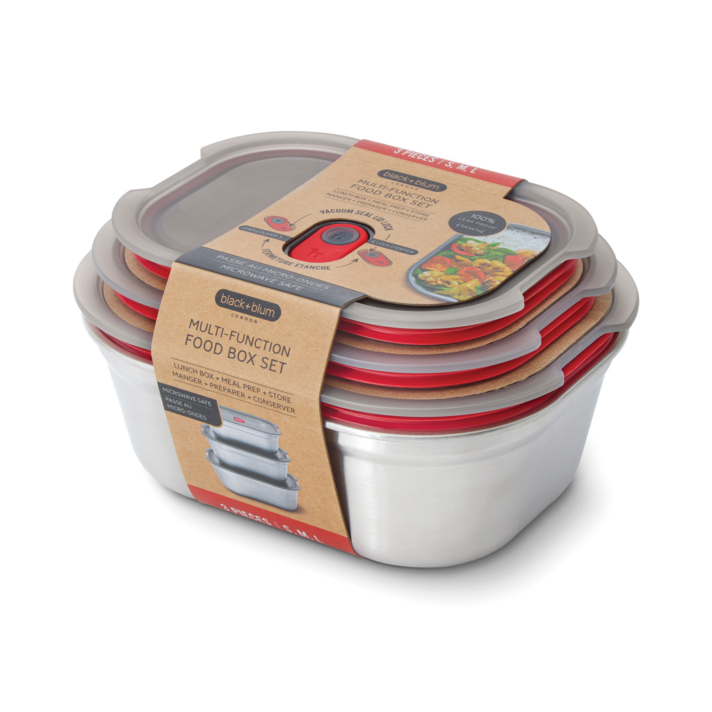 Caja comida Black+Blum (3 piezas, pequeño, mediano y grande)