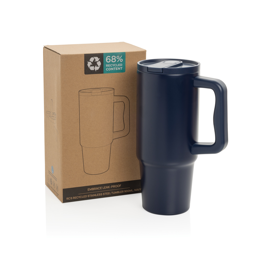 Vaso de acero inoxidable reciclado RCS antigoteo Embrace