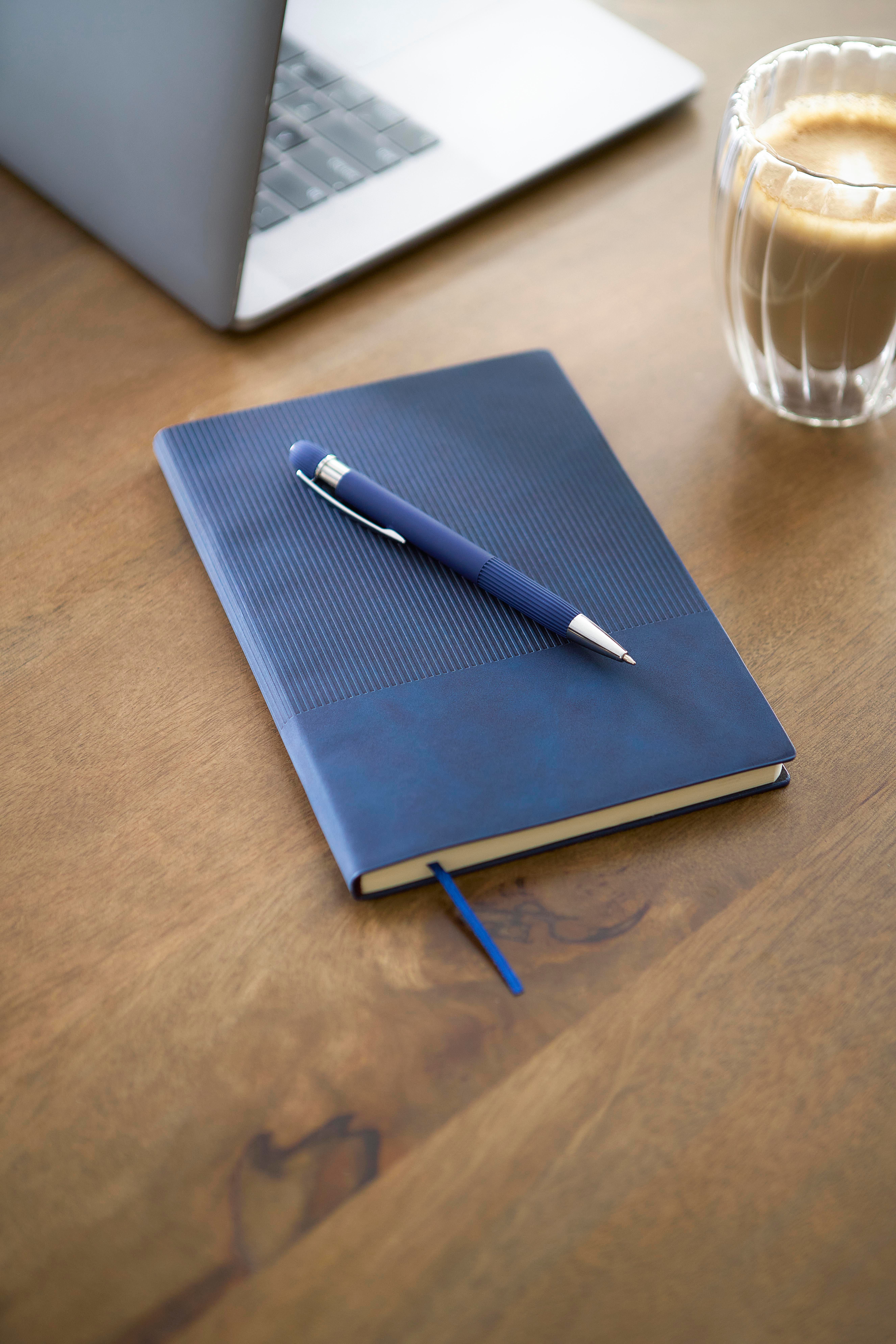 Set de cuaderno de PU reciclado (A5) y bolígrafo Tarek