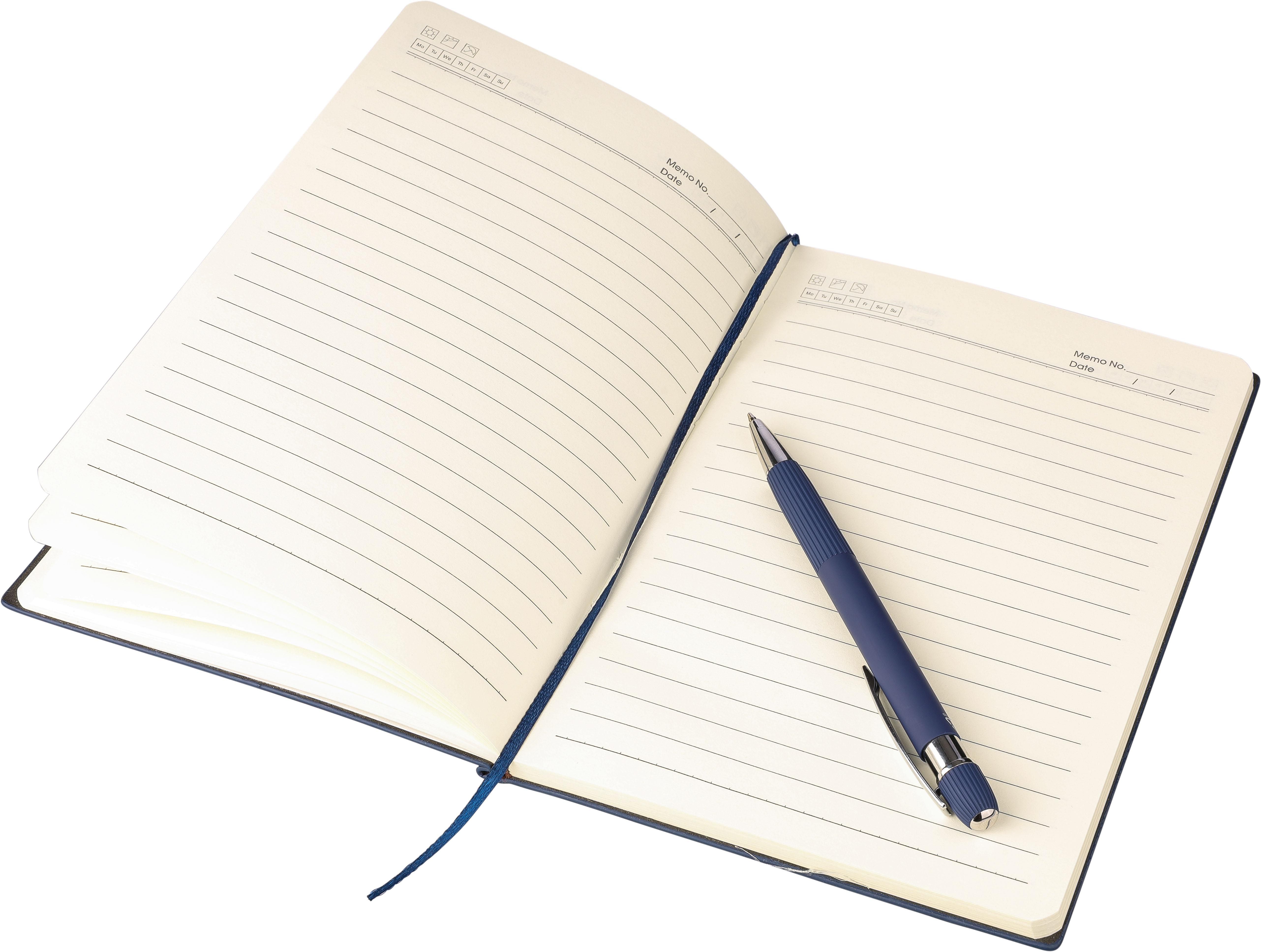 Set de cuaderno de PU reciclado (A5) y bolígrafo Tarek