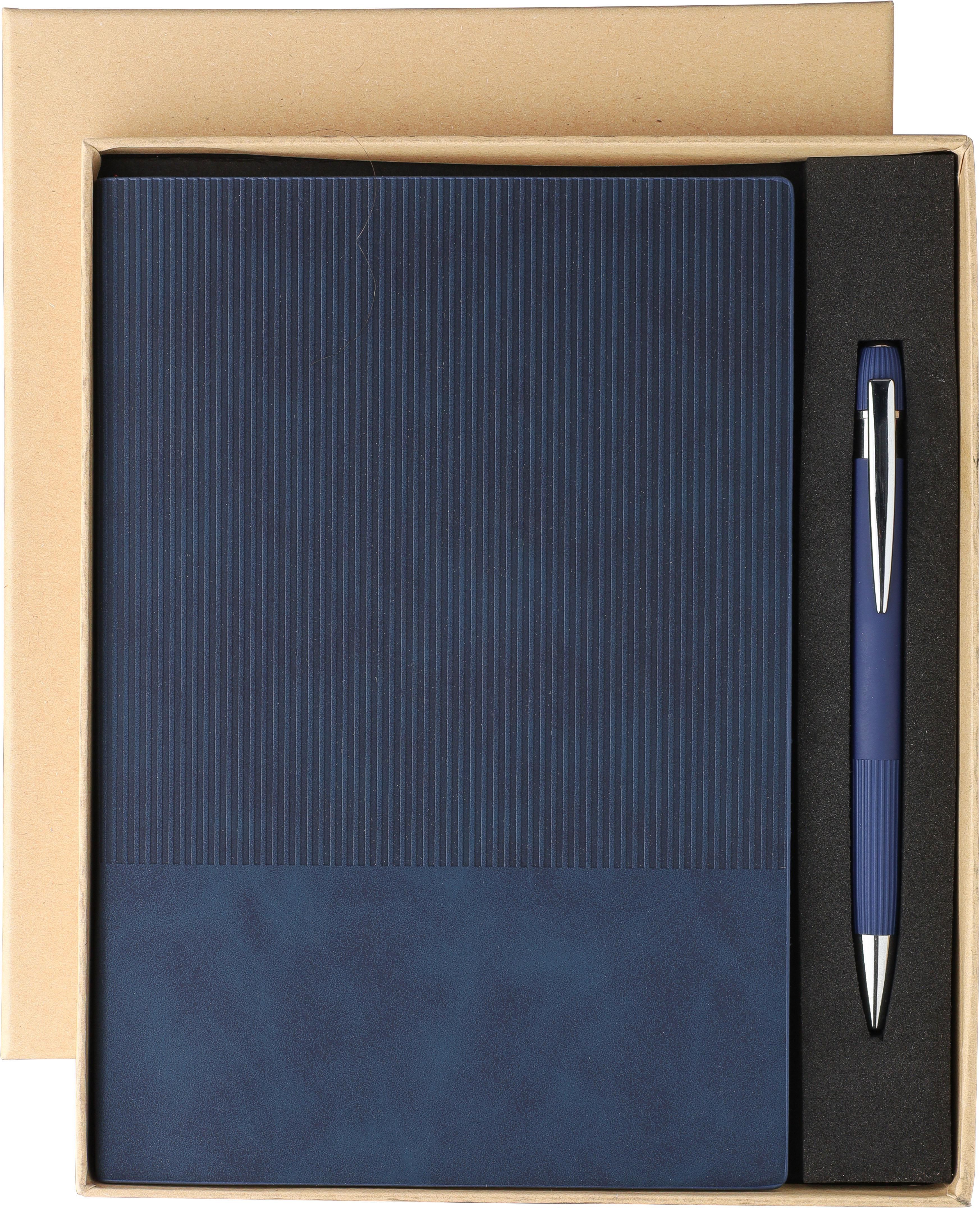 Set de cuaderno de PU reciclado (A5) y bolígrafo Tarek