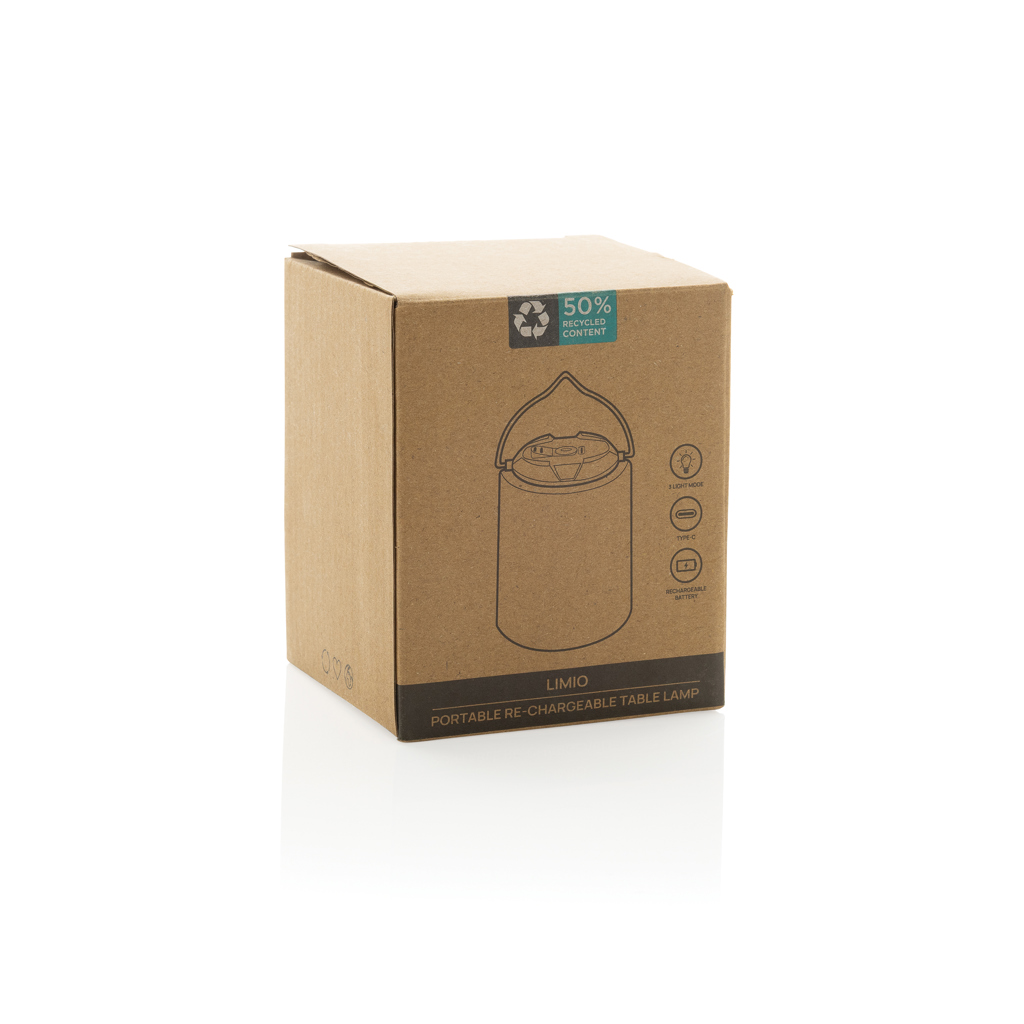 Lámpara Limio portátil recargable plástico reciclado RCS