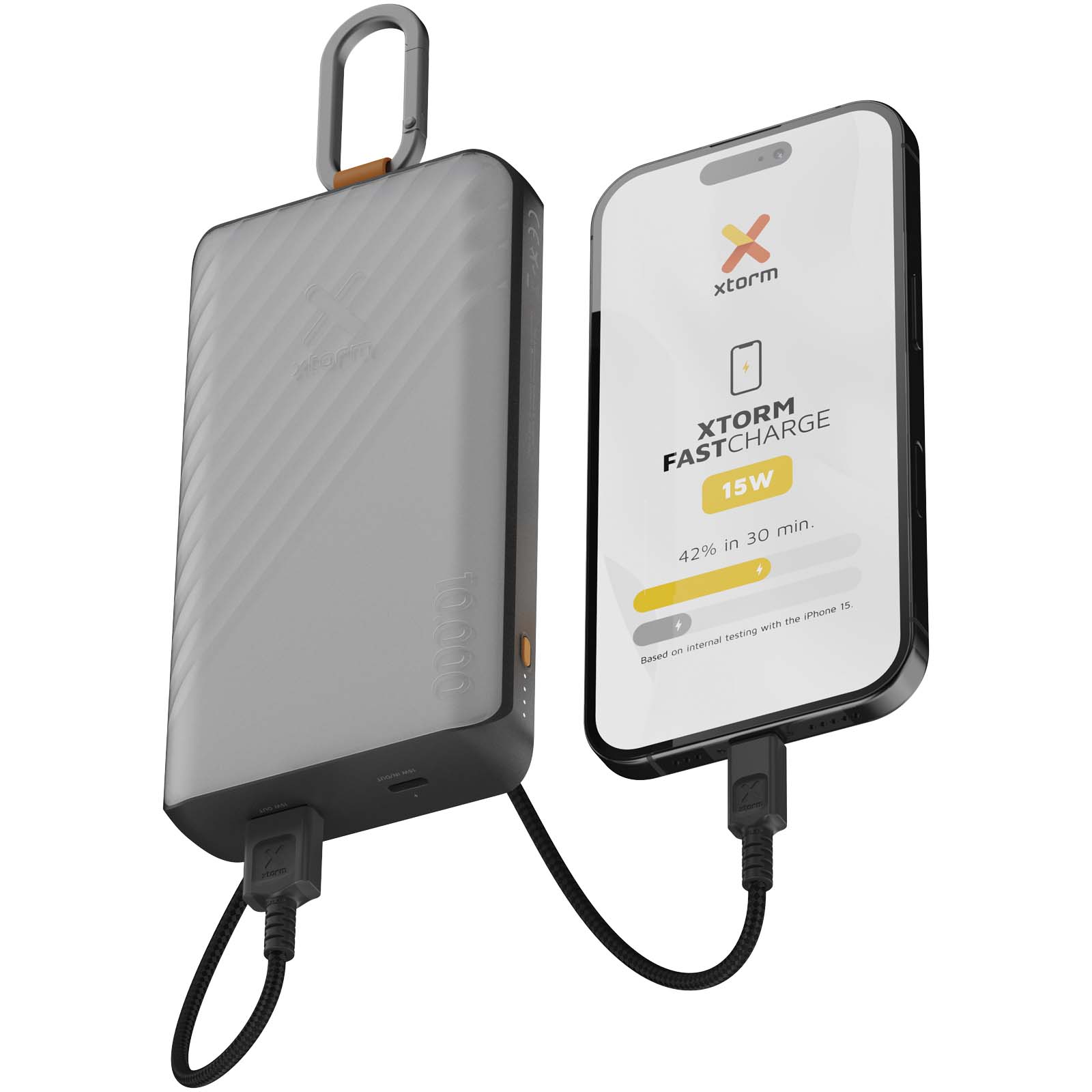 Batería externa solar de 10 000 mAh y 15 W con luz Xtorm XG2S101 Go2