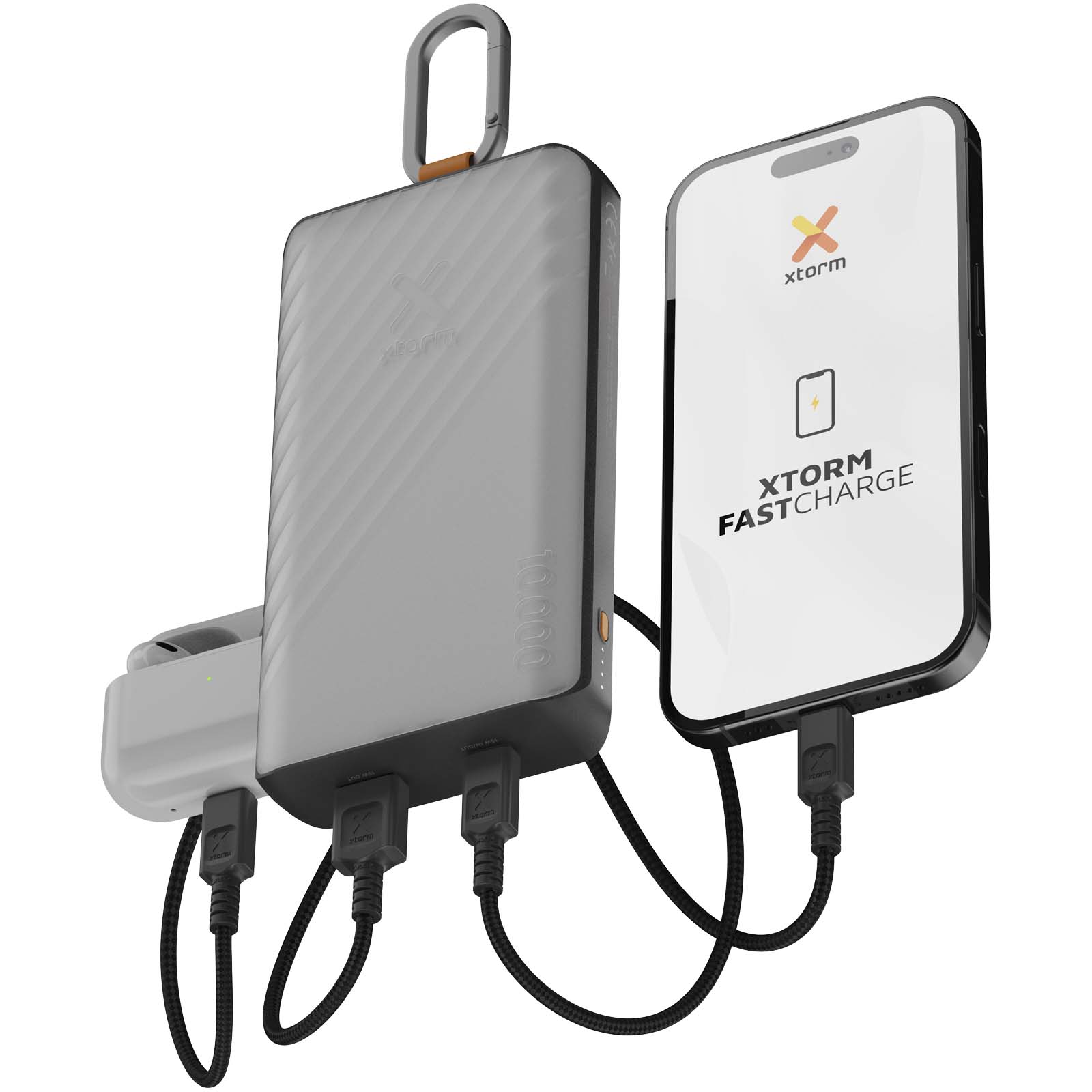 Batería externa solar de 10 000 mAh y 15 W con luz Xtorm XG2S101 Go2