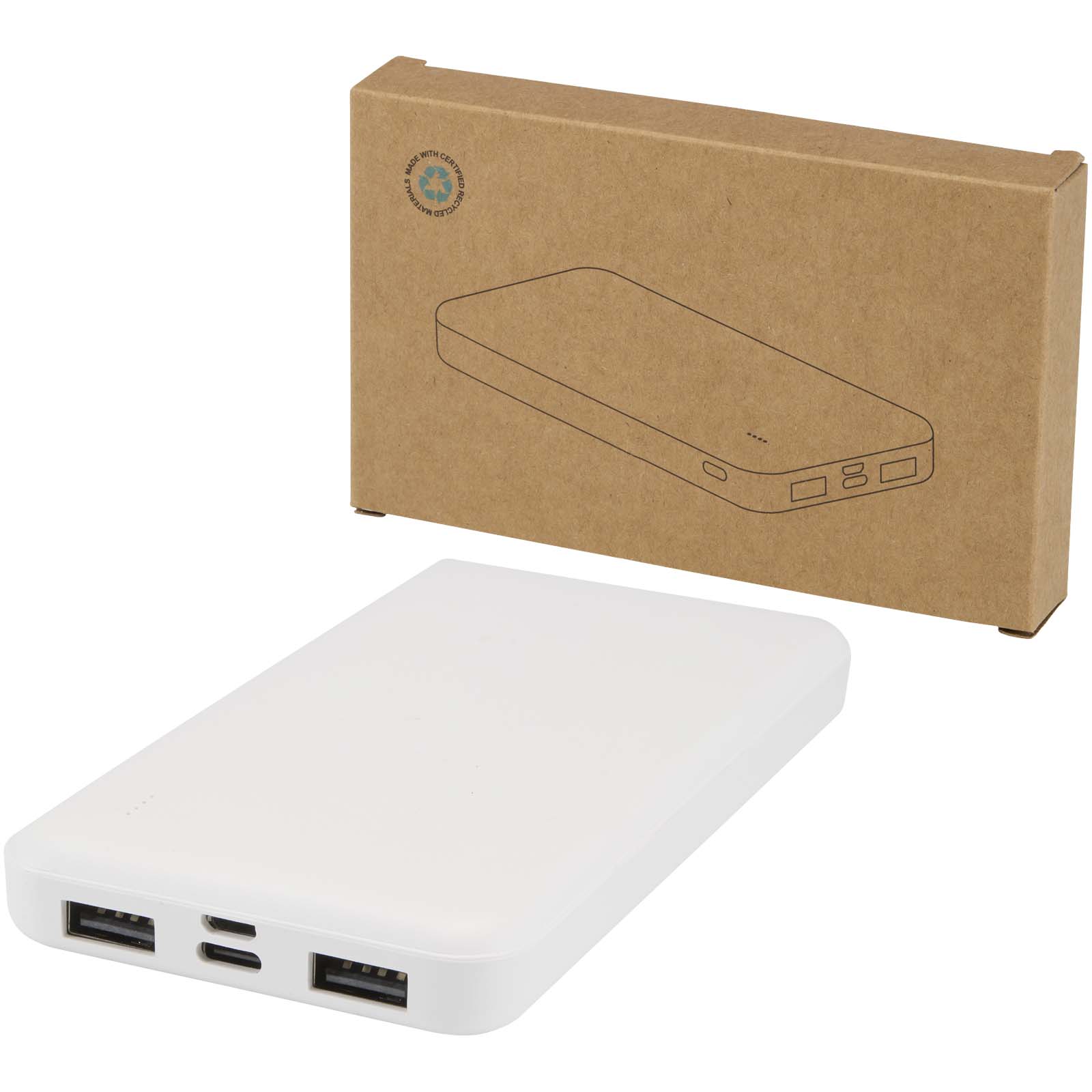 Batería externa de plástico reciclado de 10 000 mAh y 10 W Intan
