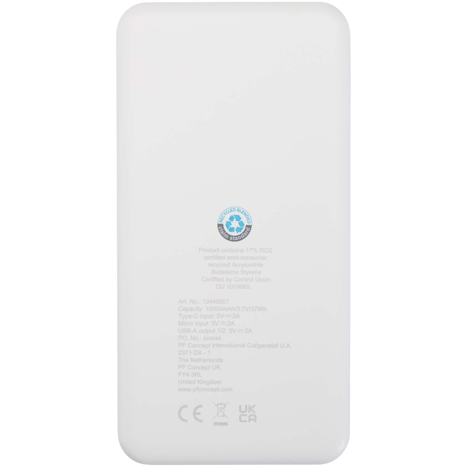 Batería externa de plástico reciclado de 10 000 mAh y 10 W Intan