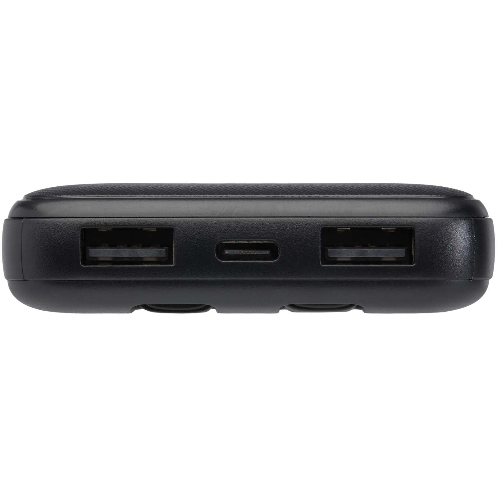 Batería externa de plástico reciclado de 10 000 mAh y 10 W con 2 cables integrados Adhil