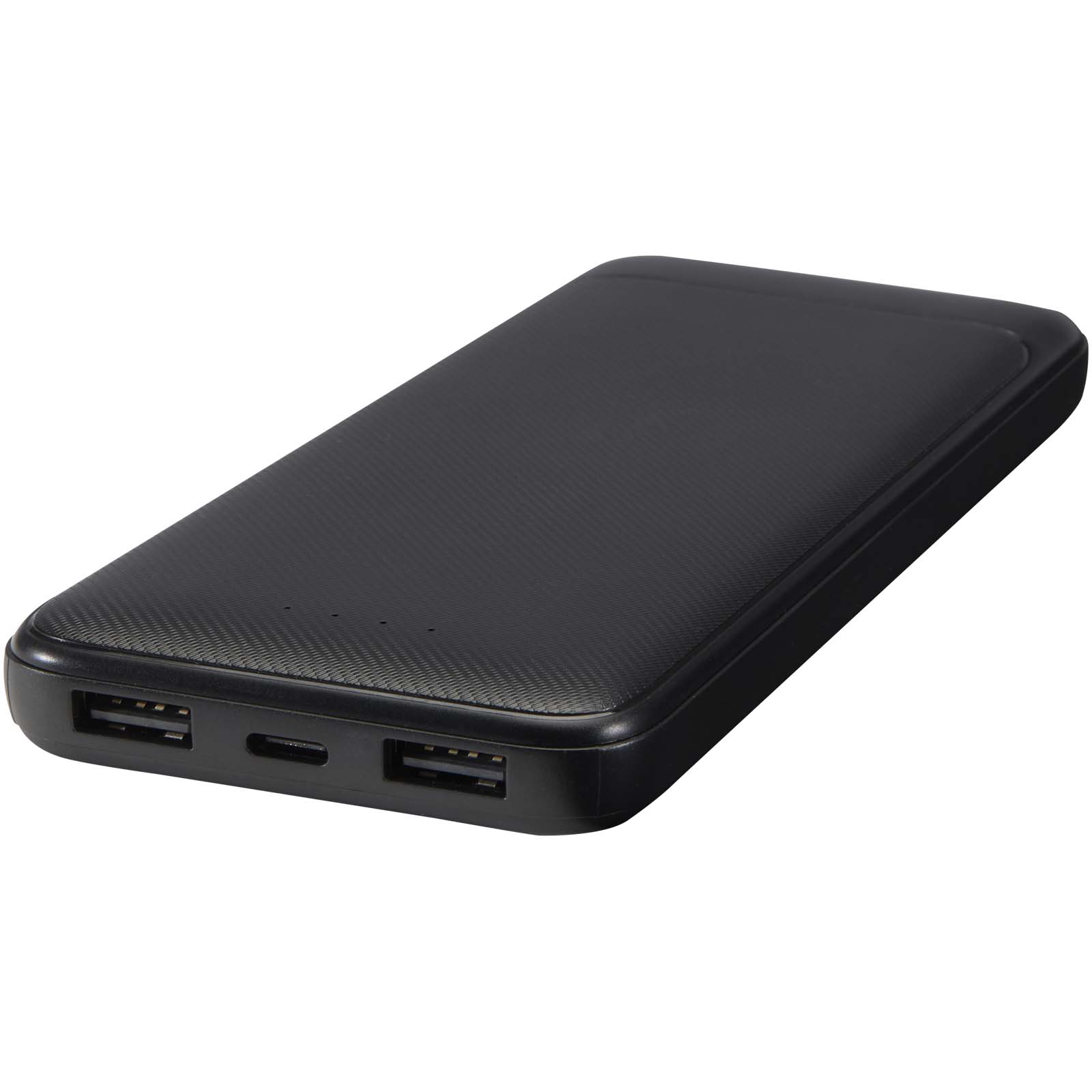 Batería externa de plástico reciclado de 10 000 mAh y 10 W con 2 cables integrados Adhil
