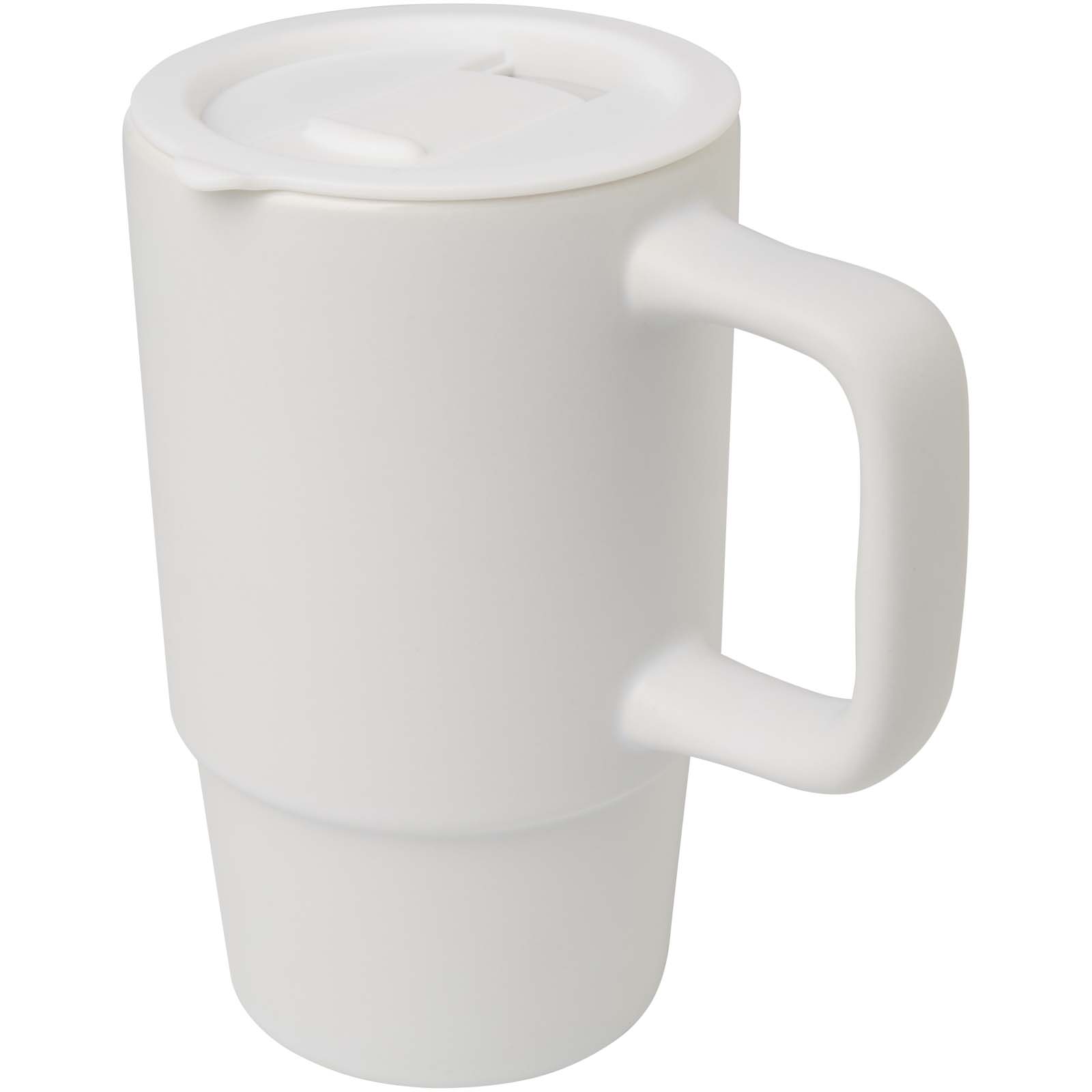 Taza de cerámica con tapa de plástico de 450 ml Carter