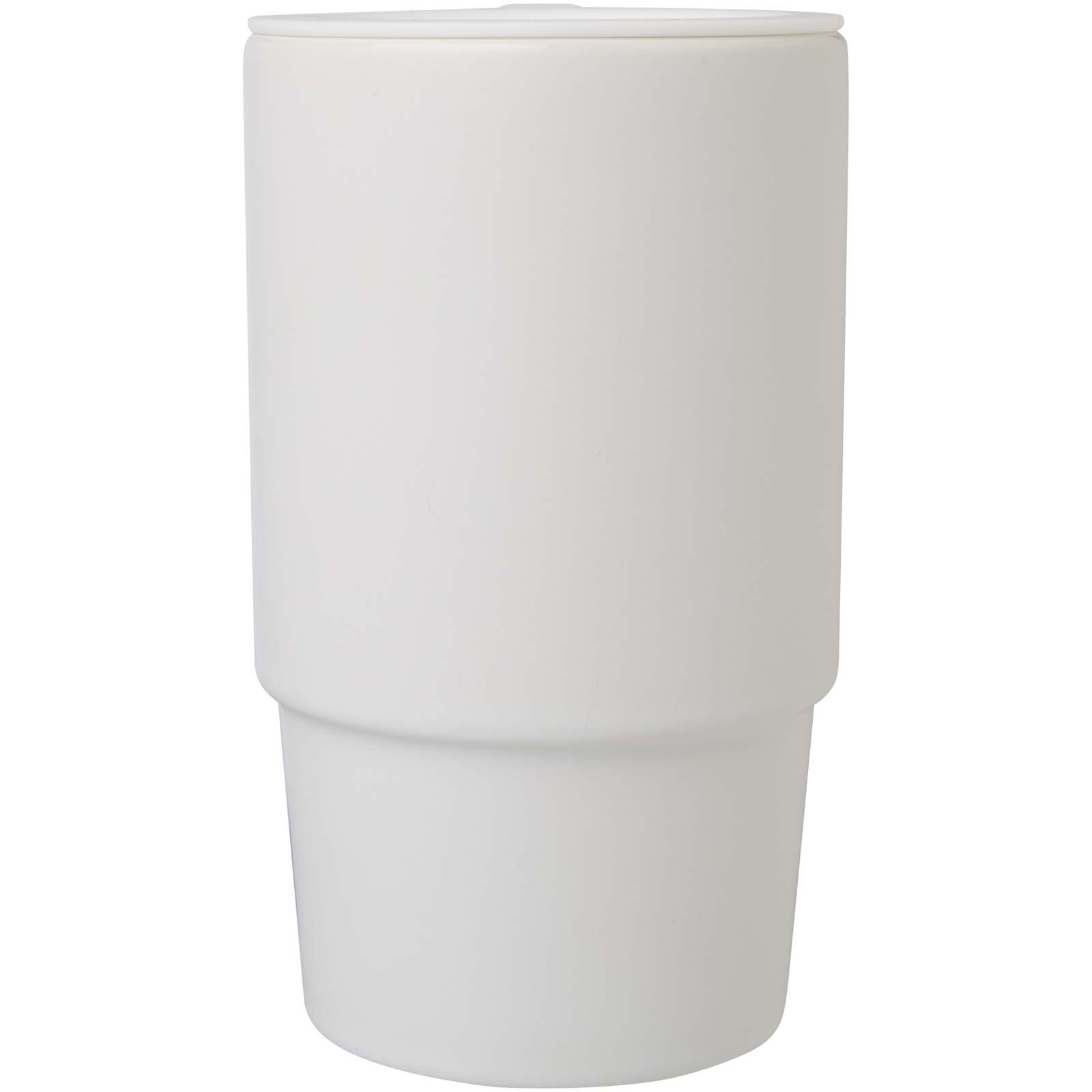Taza de cerámica con tapa de plástico de 450 ml Carter