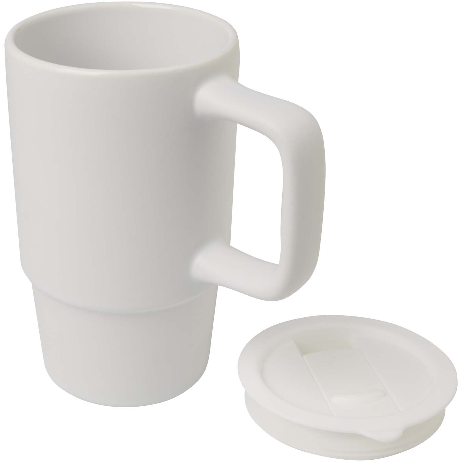 Taza de cerámica con tapa de plástico de 450 ml Carter